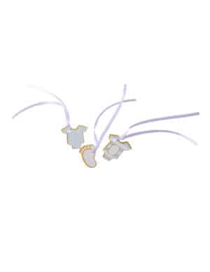 10 Baby Shower Etiketten Kleiner Schatz Blau Gold 3 x 1