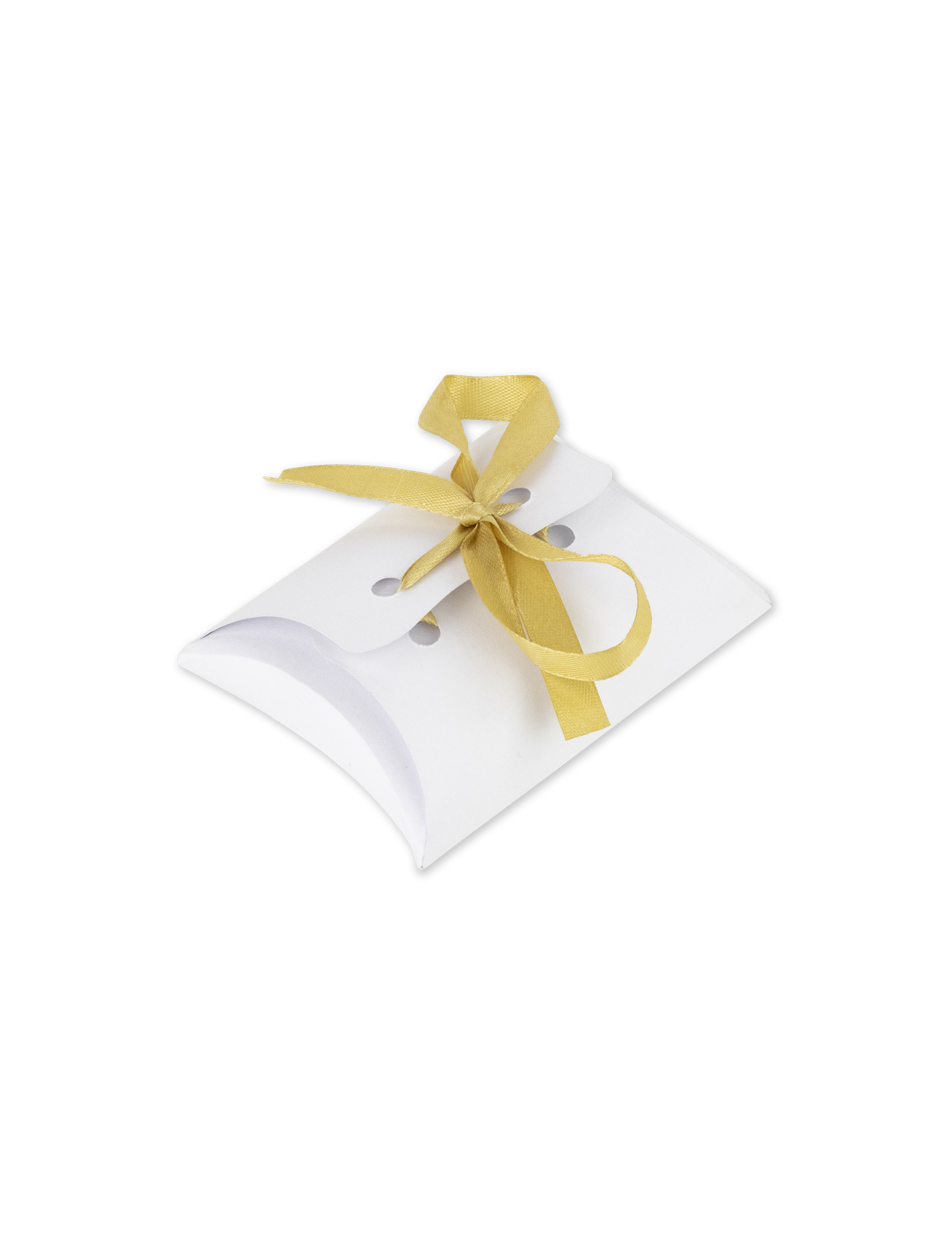 10 Gastgeschenk Boxen Weiß Gold mit Satinband 10 x 7