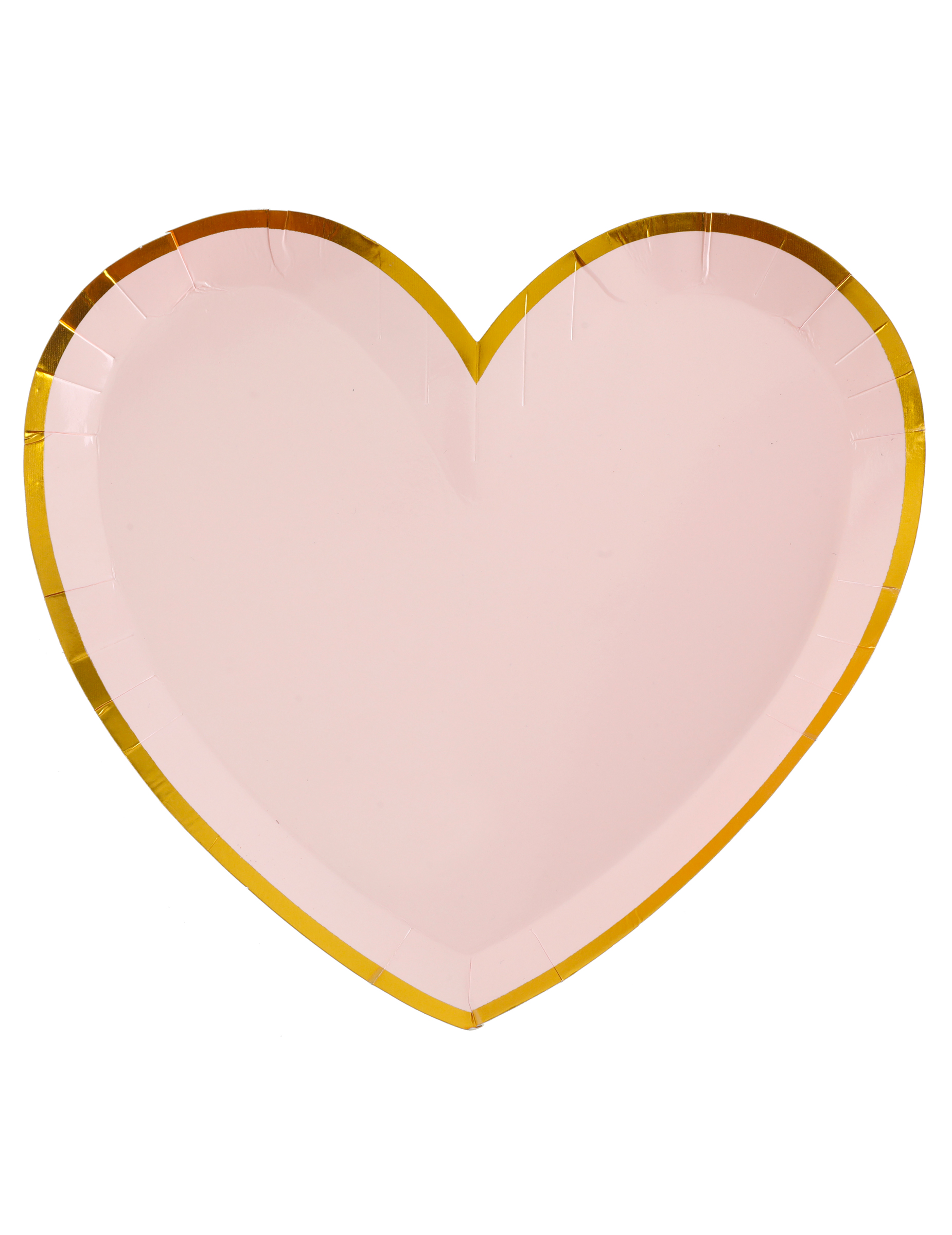 10 Herz Teller goldener Rand 23 x 20 cm rosa