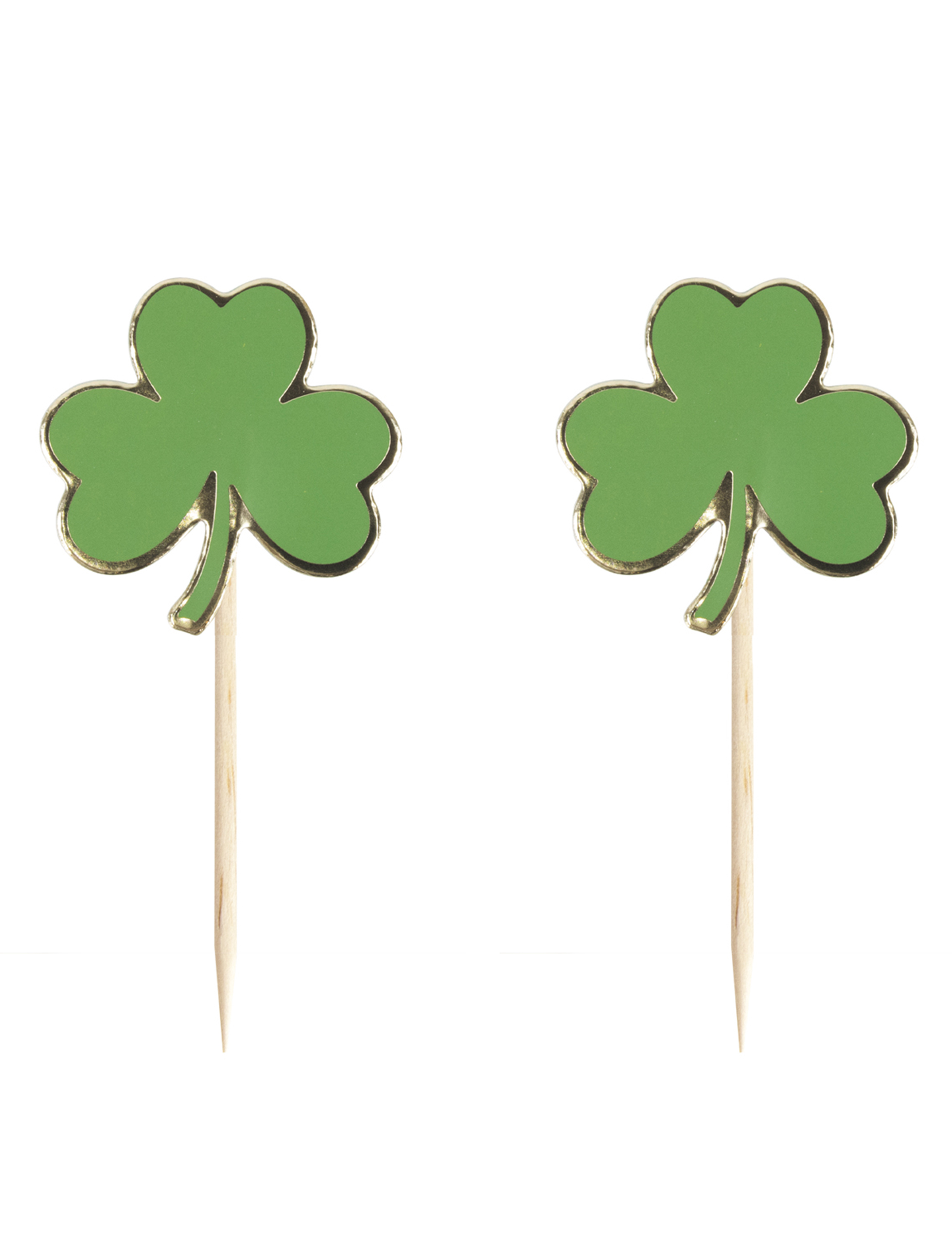 10 Kleeblatt Holzspieße St. Patricks Day 8 x 5cm
