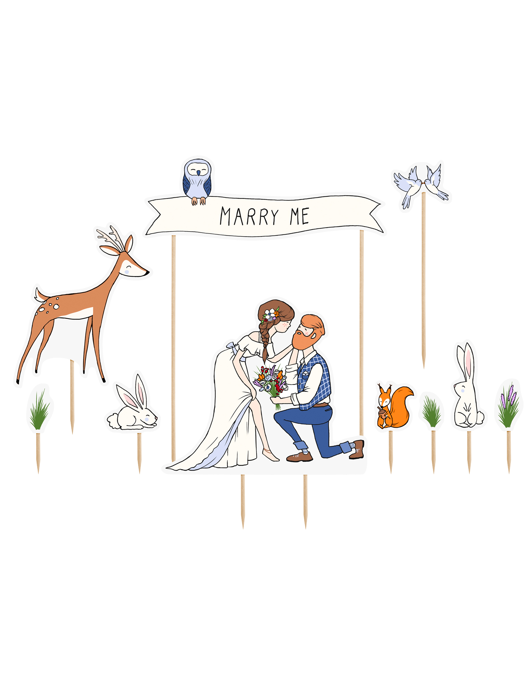 10 Kuchenstecker Hochzeit Natur-Look 7