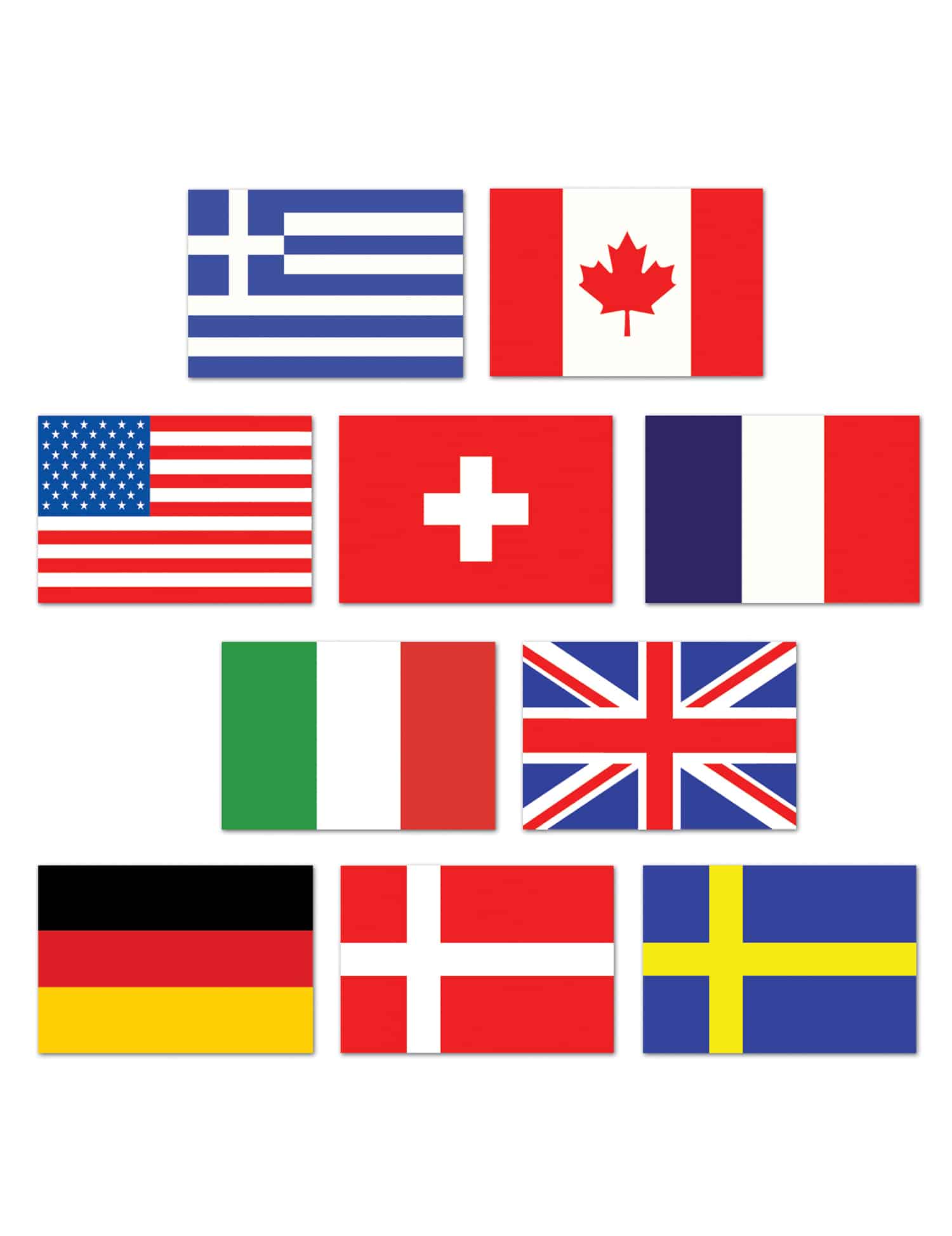 10 Mini Länderflaggen 10 cm