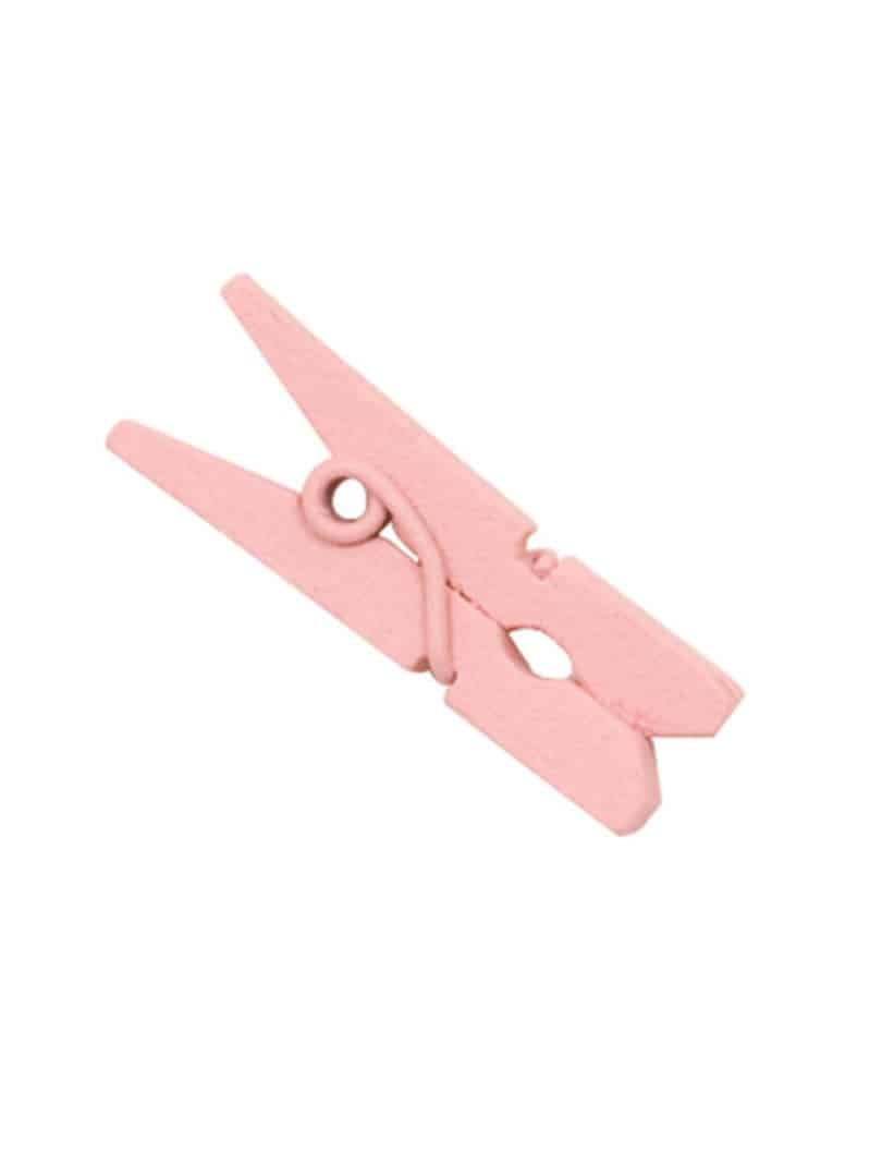 10 Mini-Wäscheklammern Holz Rosa