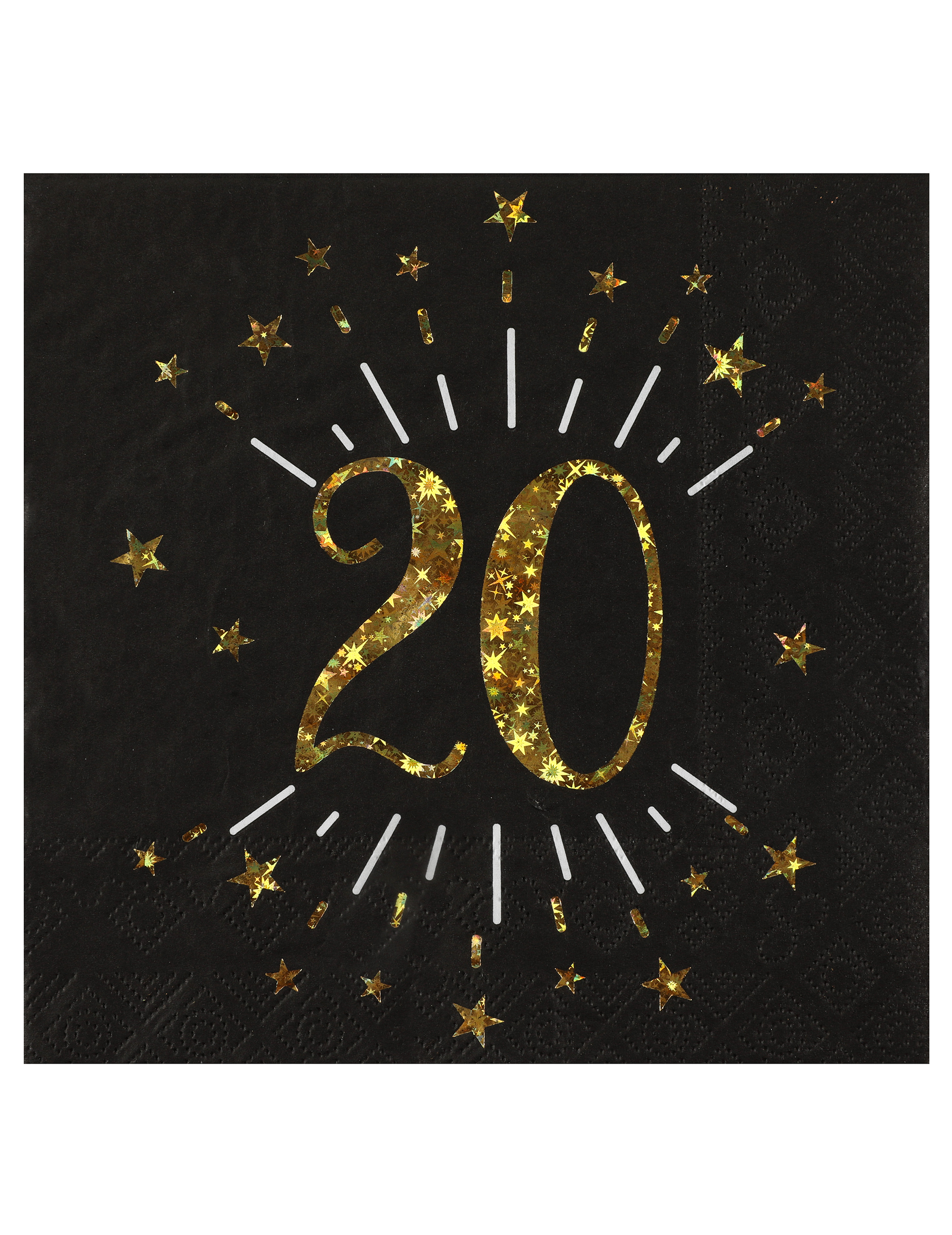 10 Papierservietten Happy Birthday 20 Schwarz-Gold 33x33cm