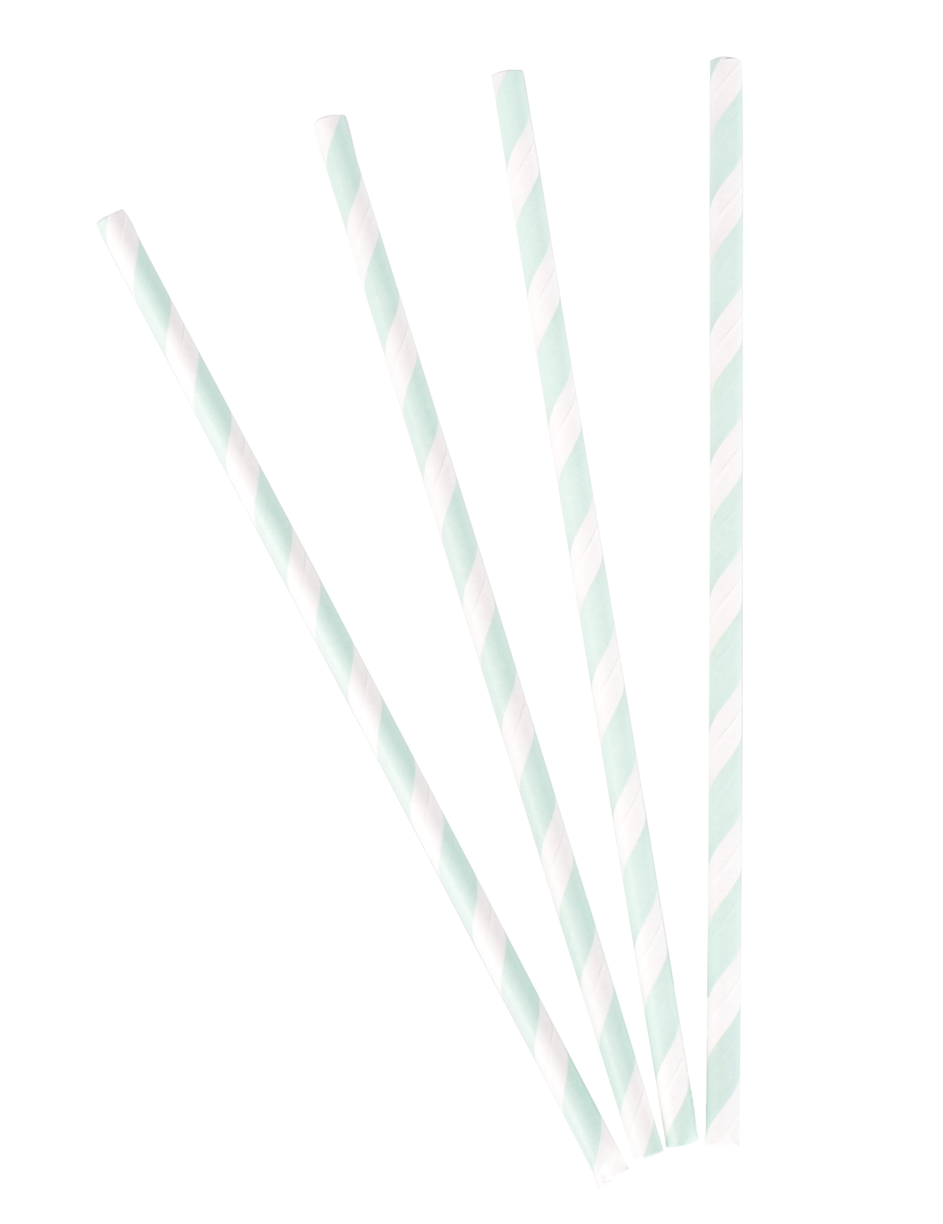 10 Papierstrohhalme Mint gestreift
