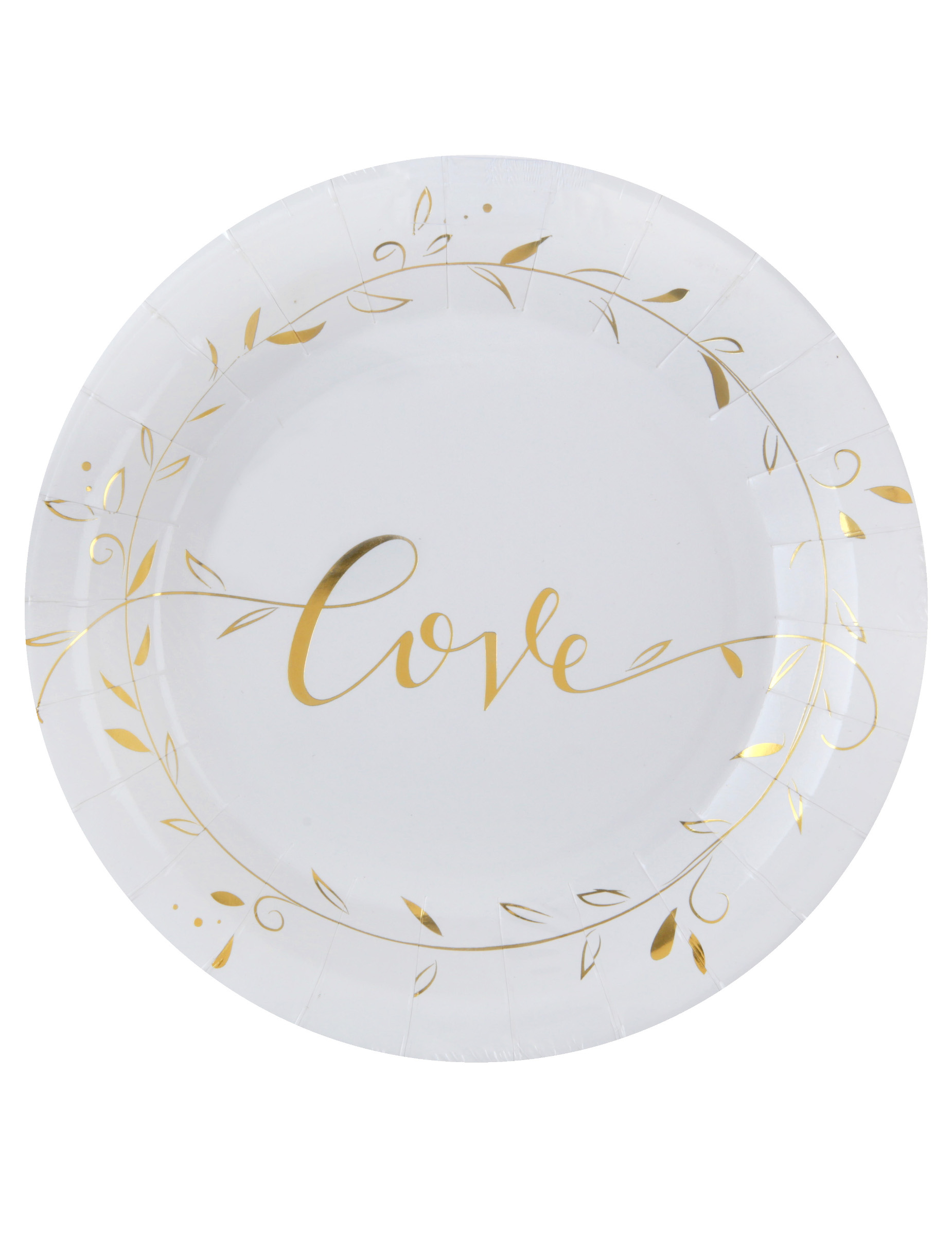 10 Pappteller Just Married Metallic Weiß 23 cm