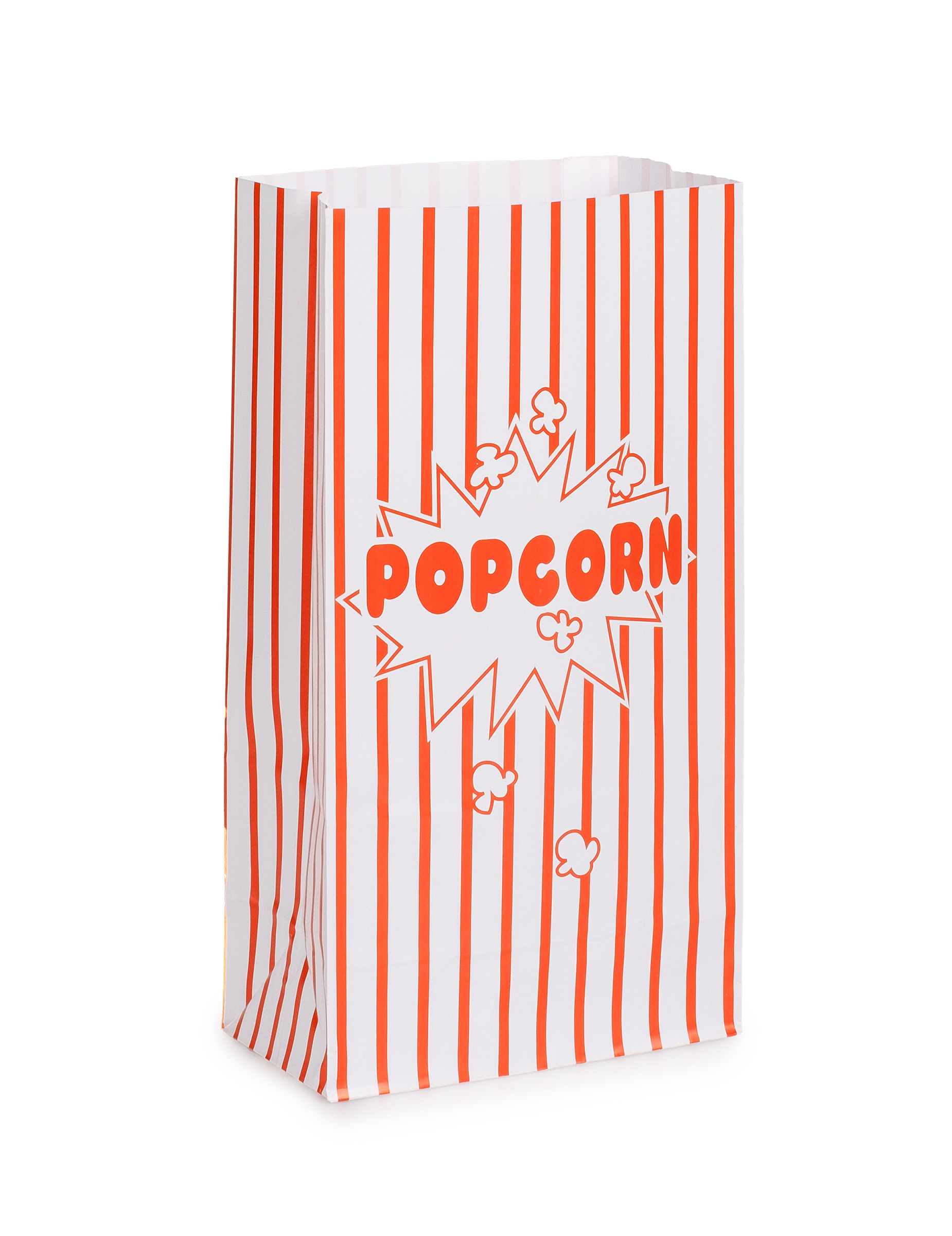 10 Popcorn-Tüten aus Papier rot-weiß gestreift Kino-Stil