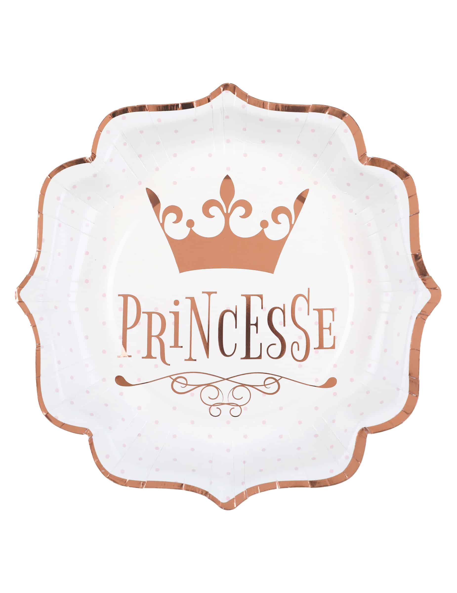 10 Prinzessin Pappteller Rosegold 21 cm