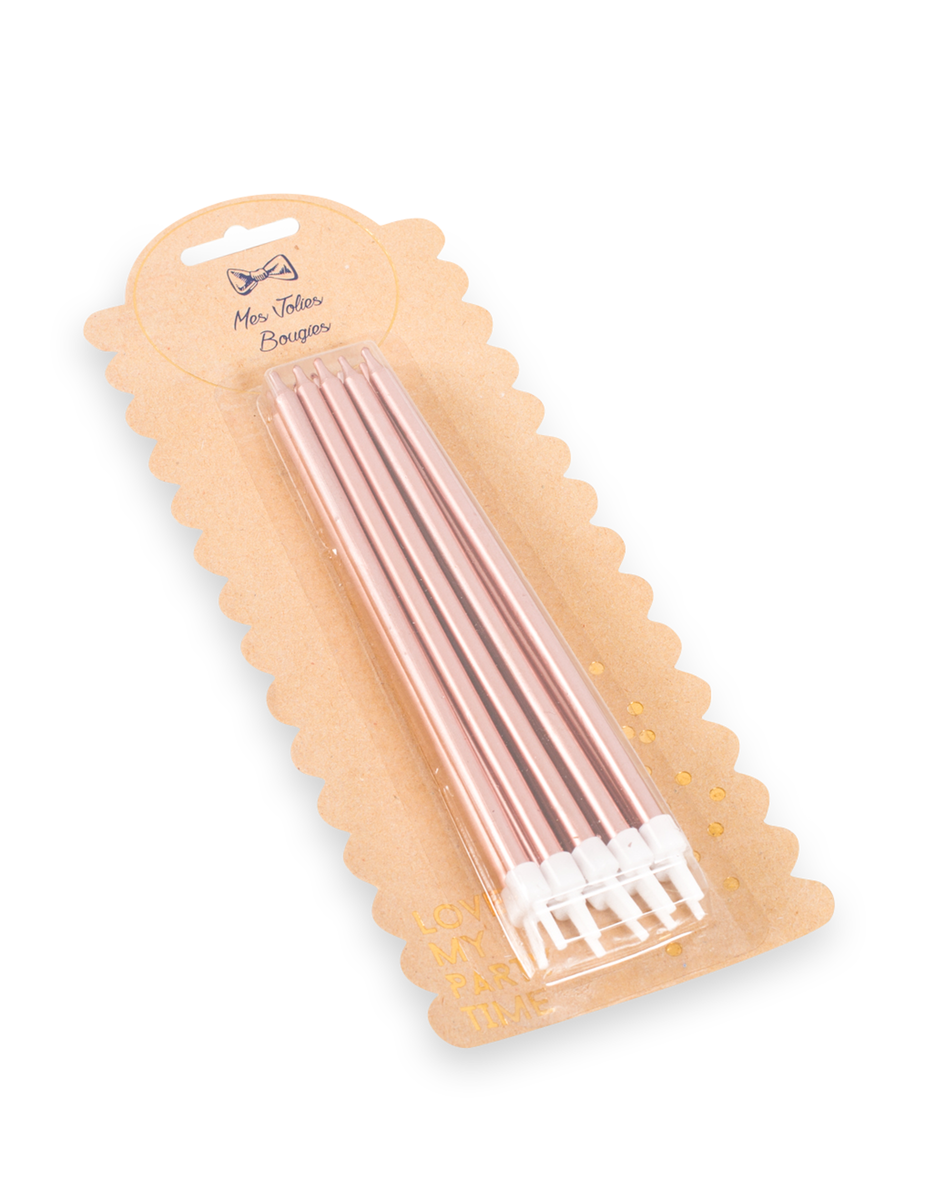 10 Riesen-Geburtstagskerzen Rosegold 15 cm Metallic-Effekt
