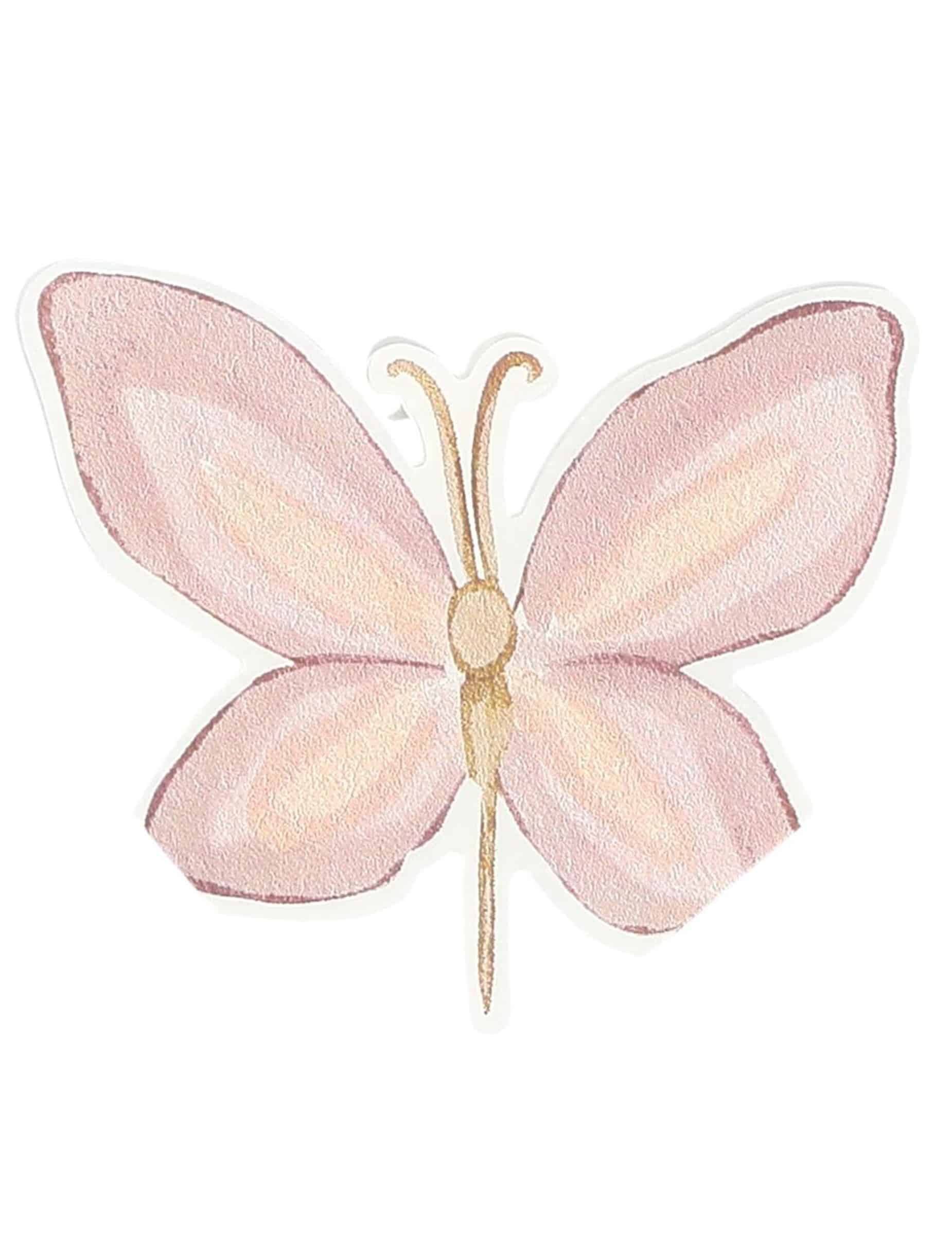 10 Servietten Fee Papier pastellrosa und lila 33 x 33 cm Schmetterlings-Motiv