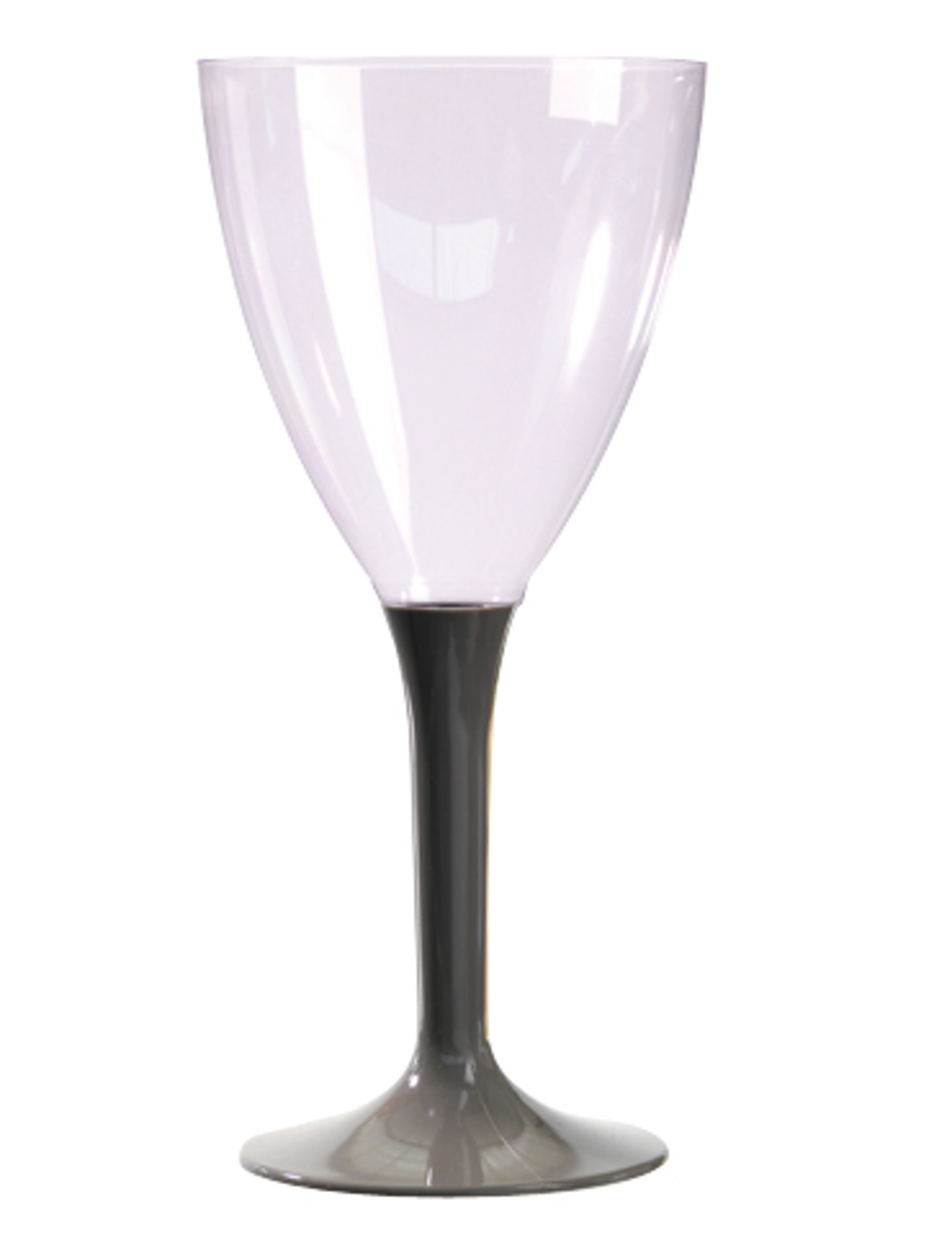 10 Weingläser transparent mit taupefarbenem Fuß 160 ml