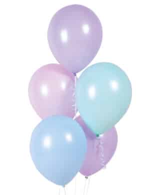 10 bunte Pastel-Luftballons aus Latex 28 cm für Deko