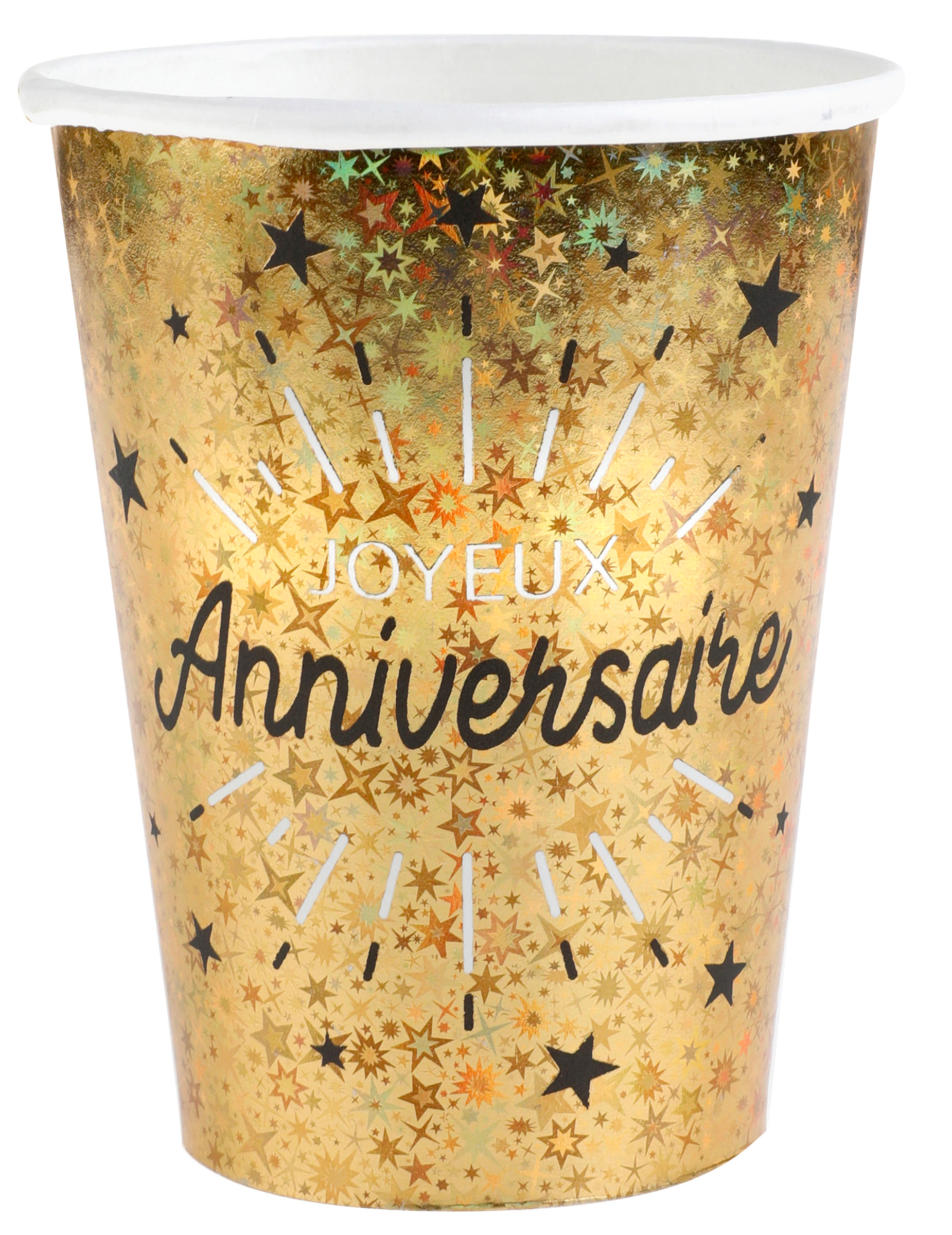 10 festliche Pappbecher Alles Gute zum Geburtstag Schwarz + Gold