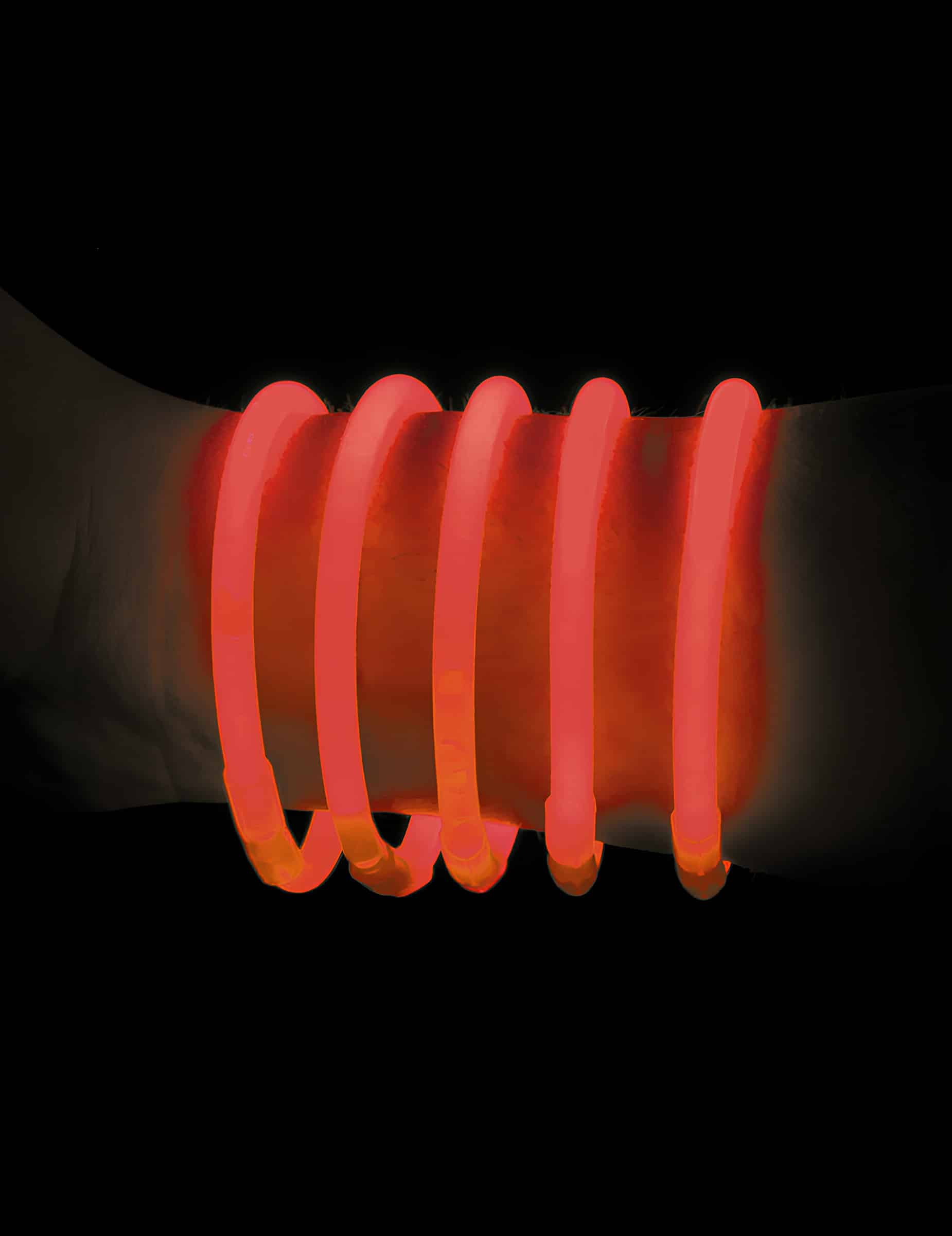 100 Knicklichter-Armbänder Rot für Erwachsene