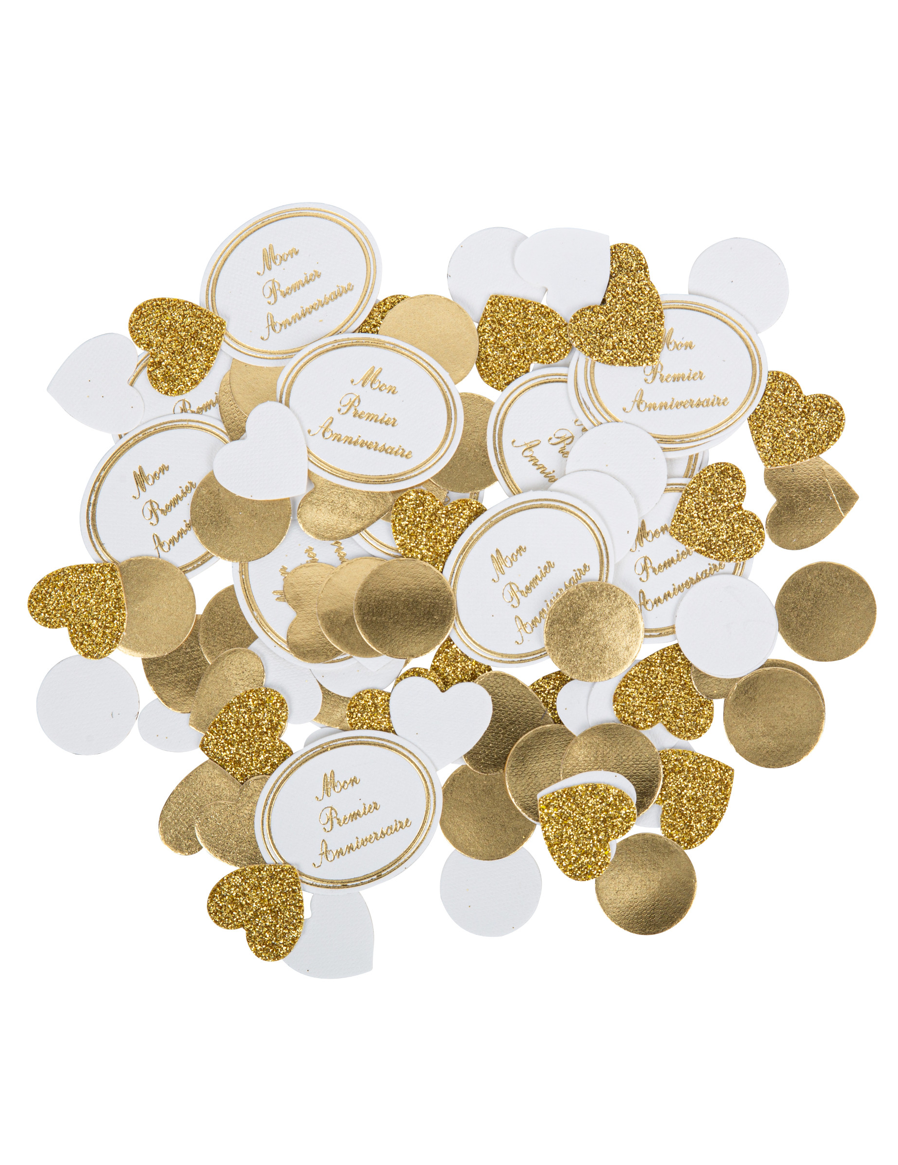 100 Konfetti mein erster Geburtstag Weiß Gold Tischdeko