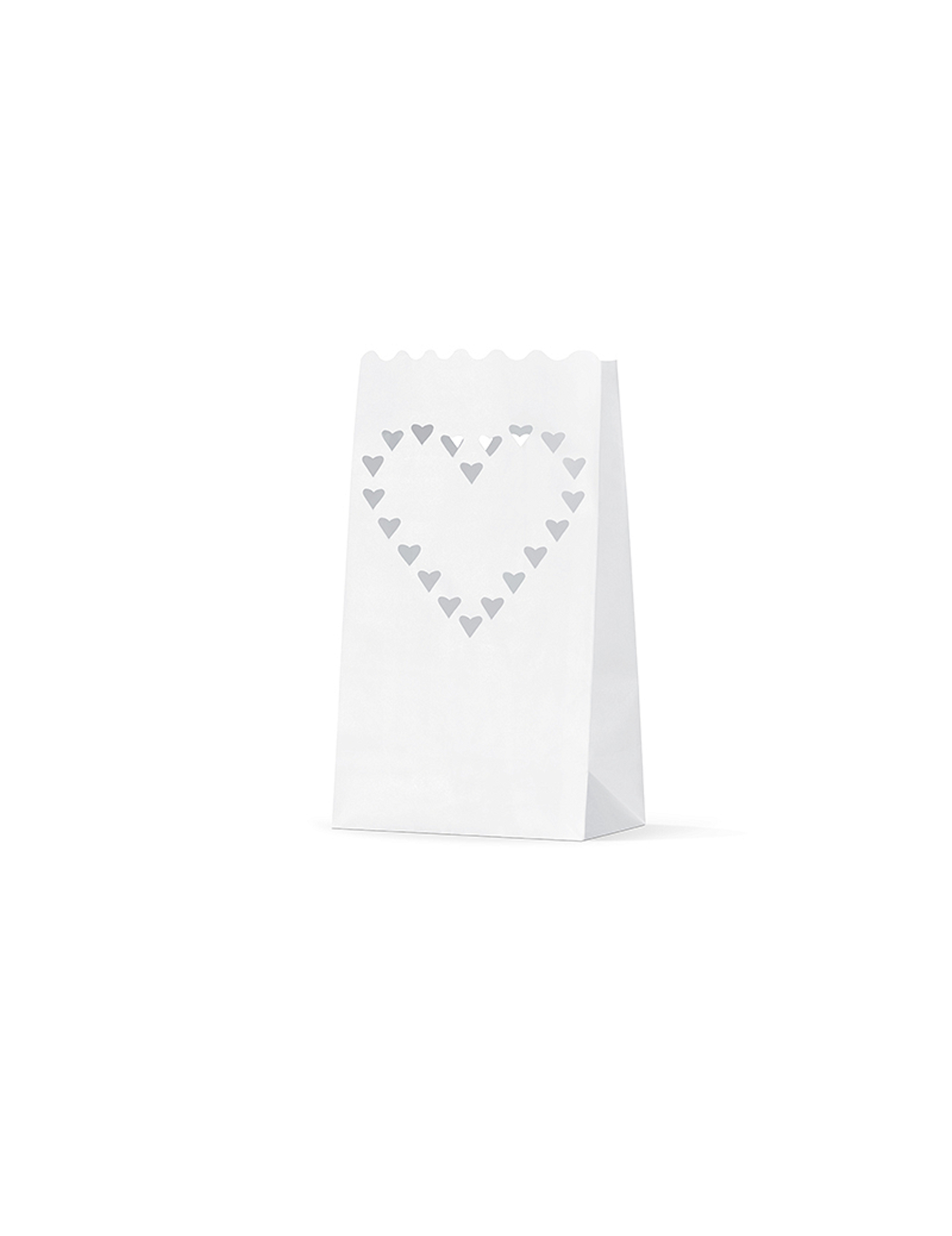 10er Pack Bodenlaternen Herz 15x9x26cm Hochzeit schwer entflammbar