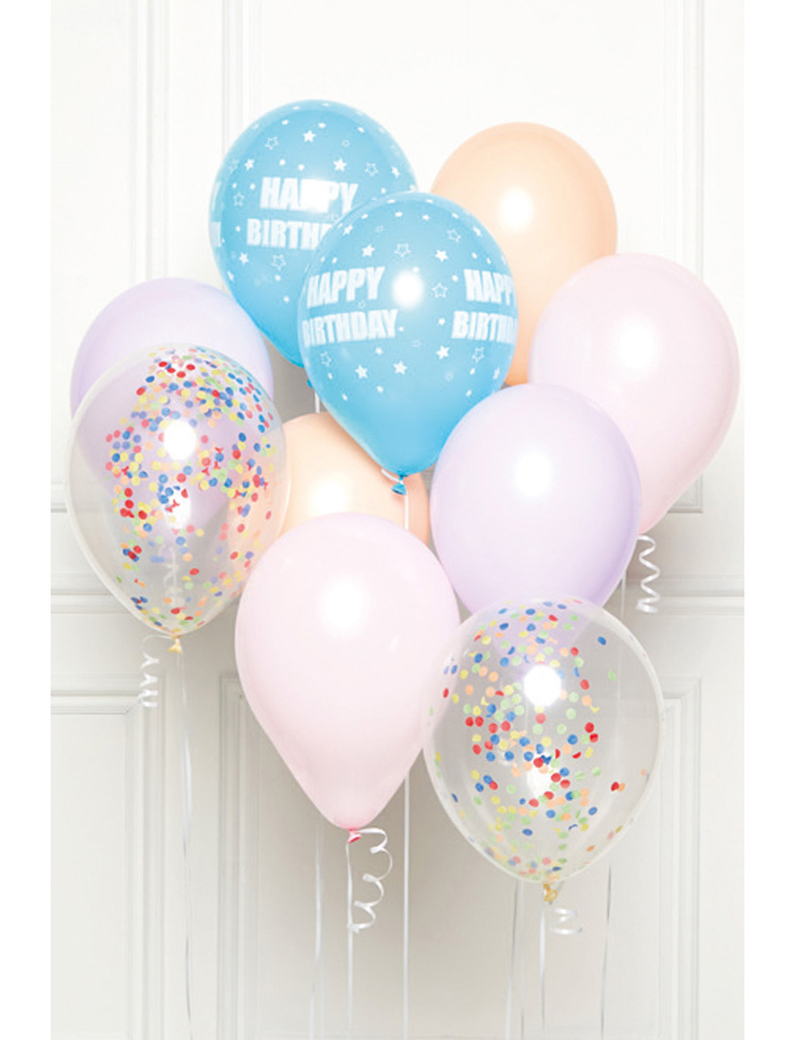 10er Pack Happy Birthday Luftballons Pastel 27cm bunt