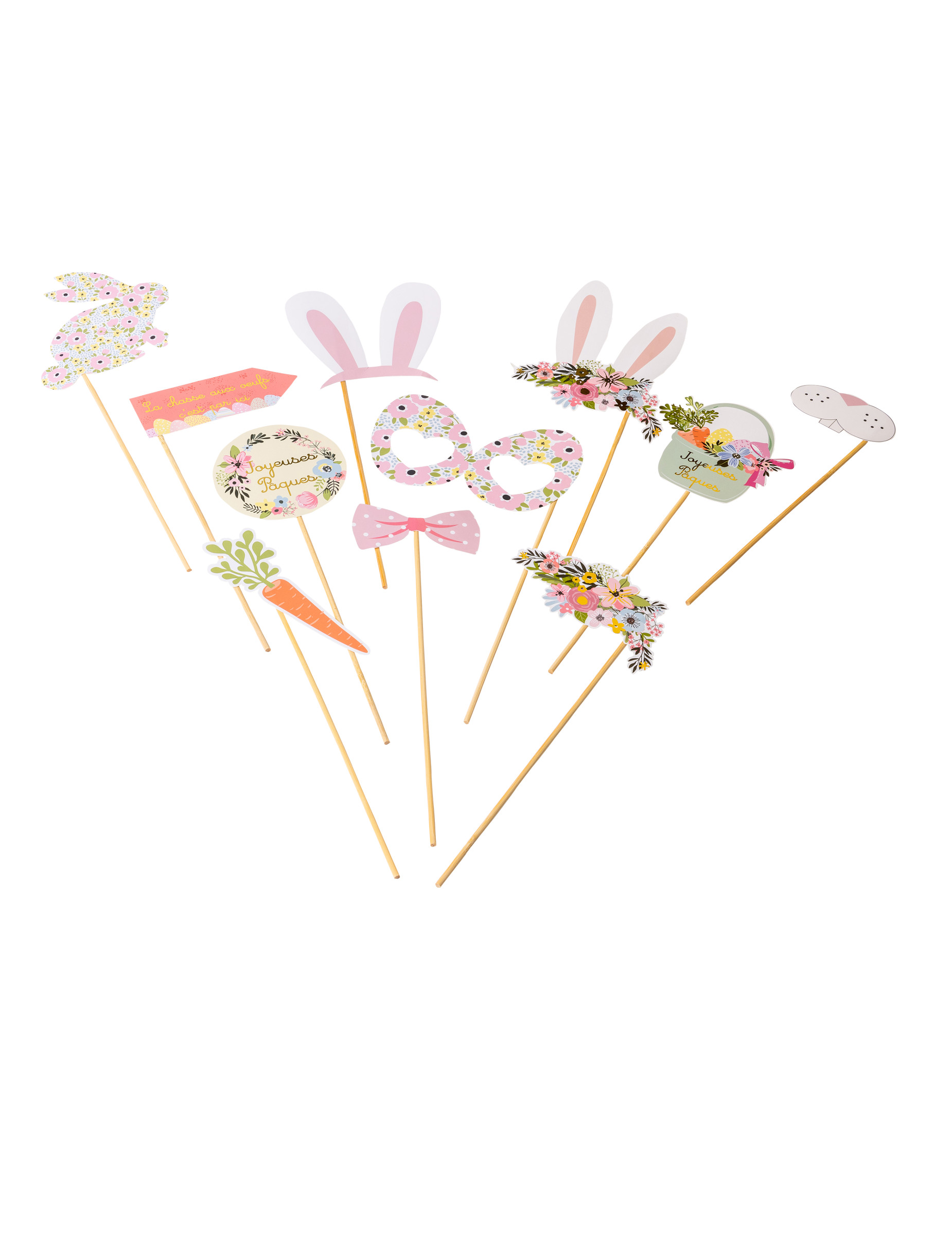 11-teiliges Hasen Photobooth-Set Liberty Ostern Blumendesign