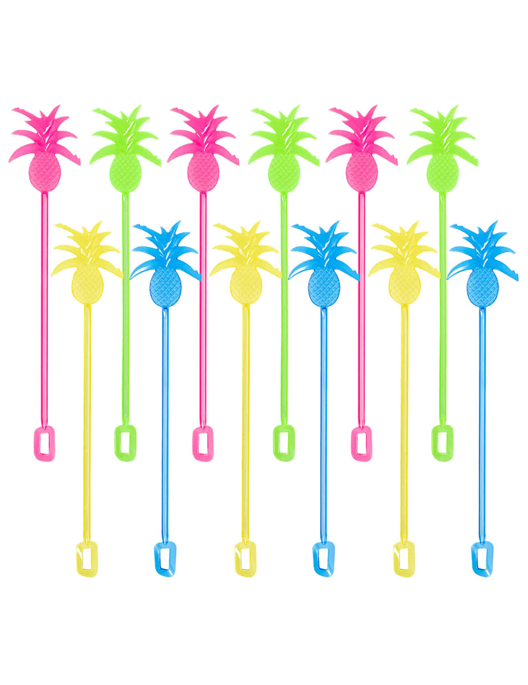 12 Cocktailrührer Ananas bunt