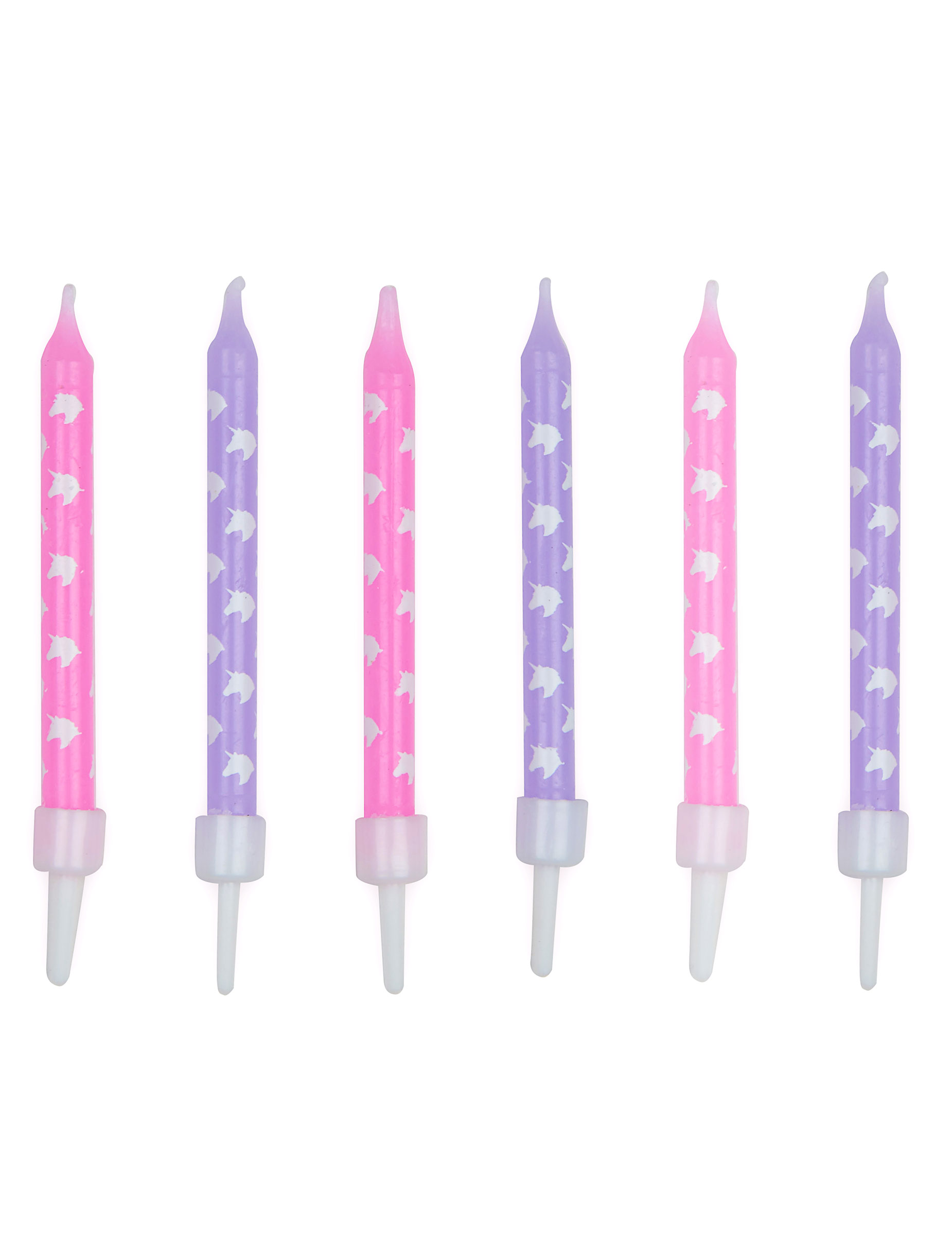 12 Geburtstagskerzen Einhorn rosa und violett 7