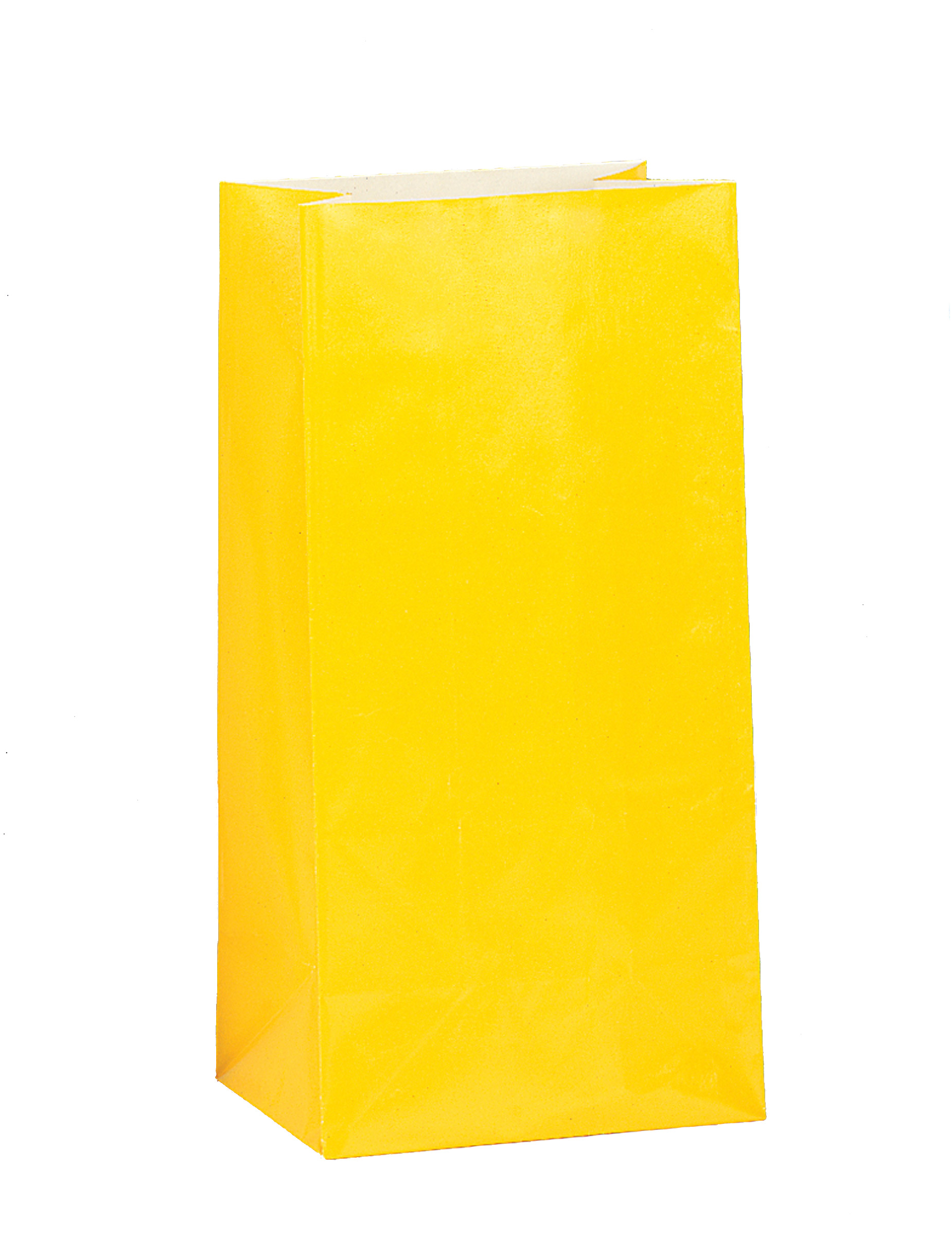 12 Gelbe Papiertüten für Geschenke 25 x 9 cm Geburtstag