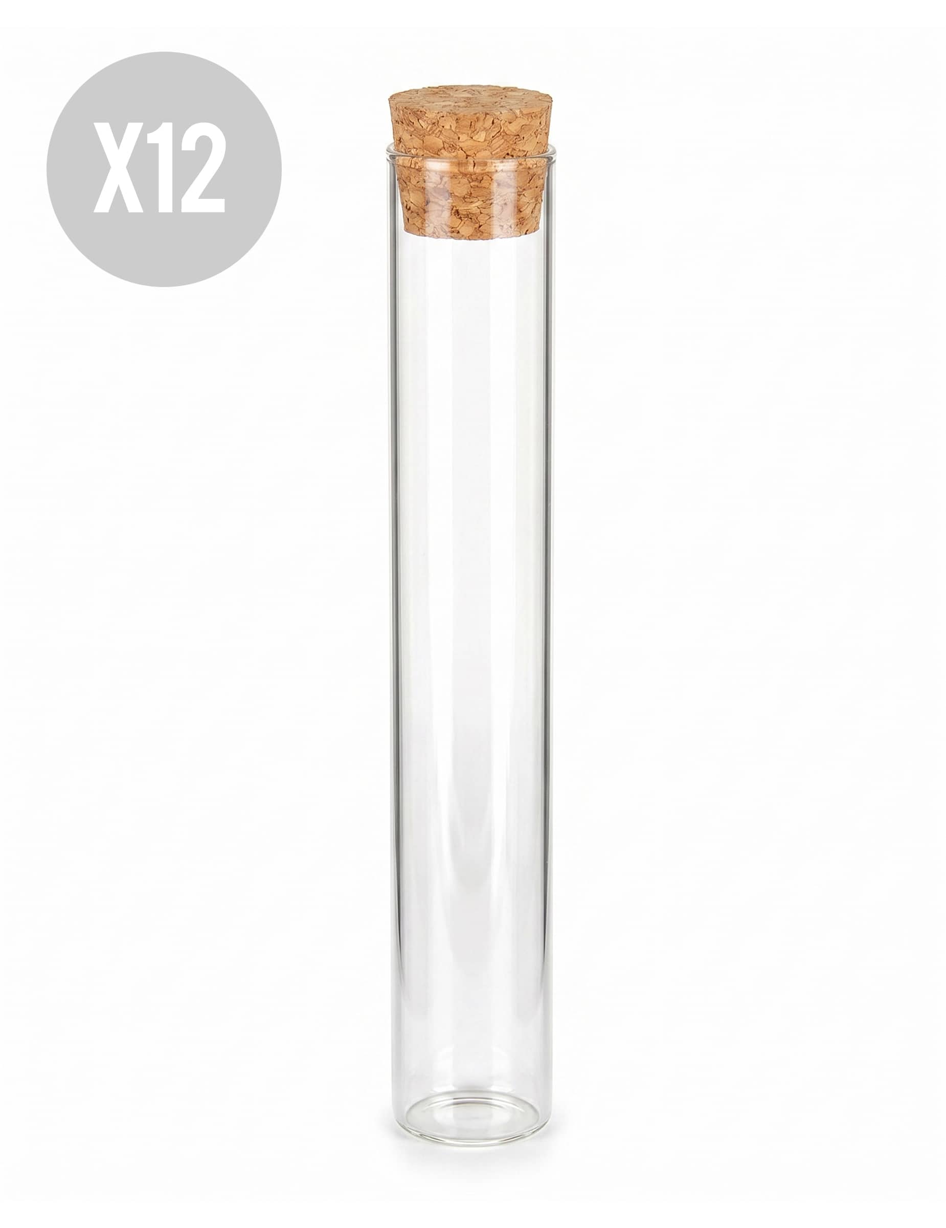 12 Glas-Reagenzgläser 15 cm