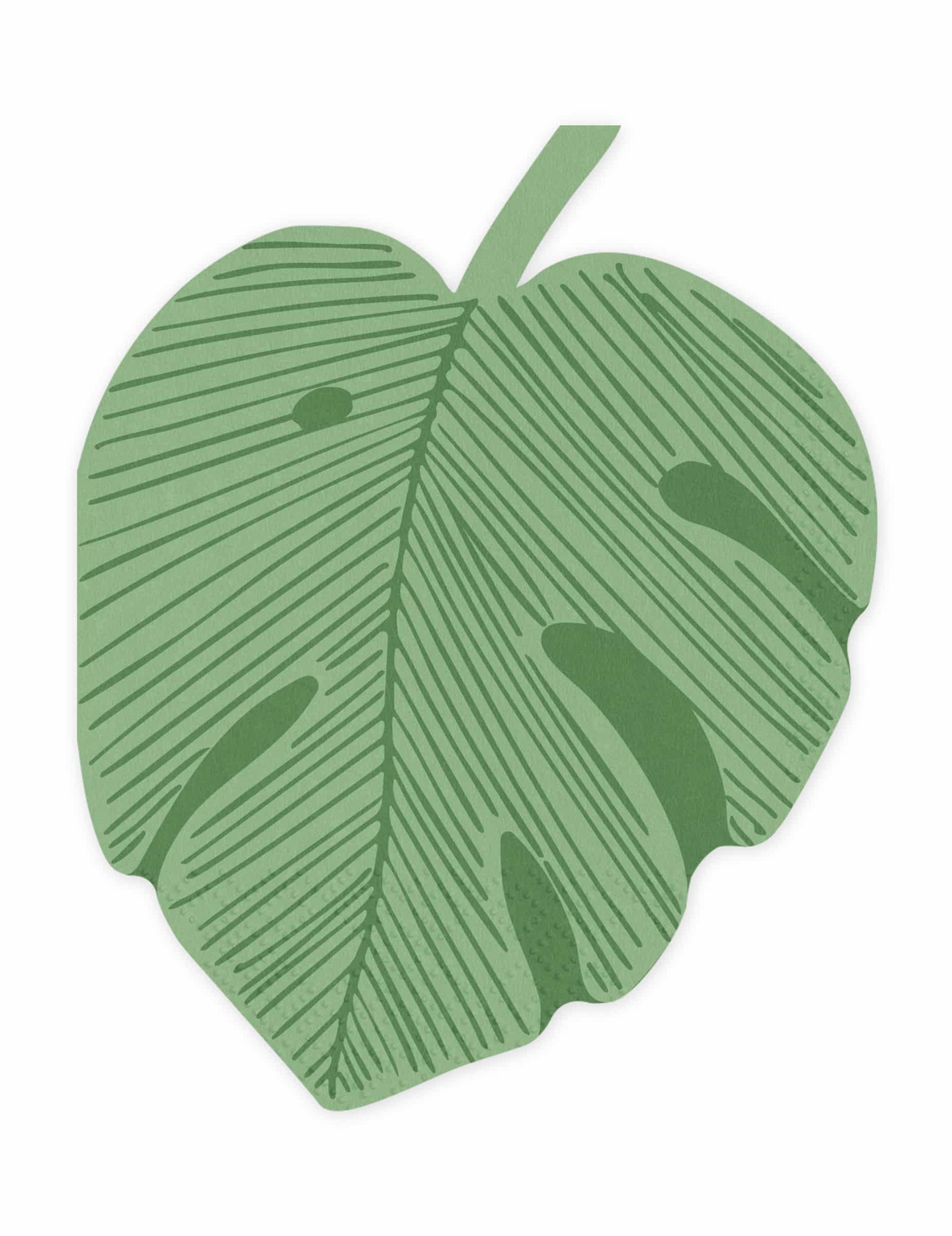 12 Monstera-Blatt Papierservietten grün 29