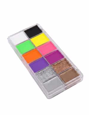 12 Neon Cremefarben + Glitzer Makeup Palette