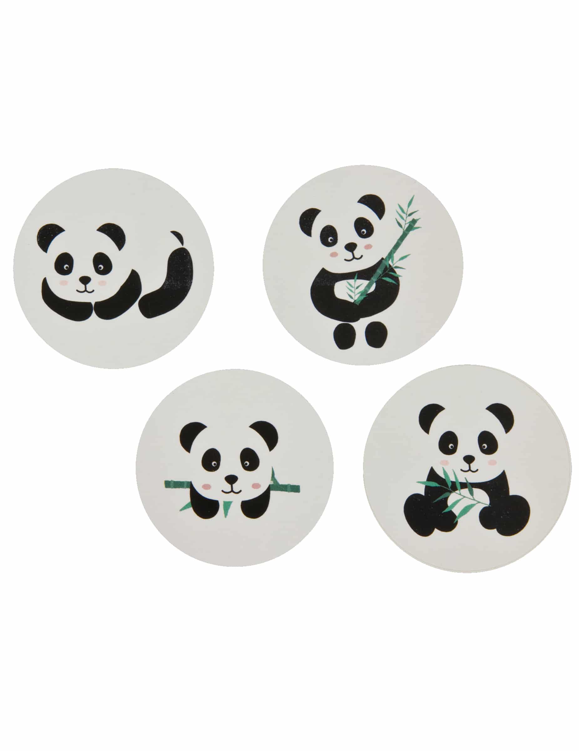 12 Panda Aufkleber 4 cm runde Sticker