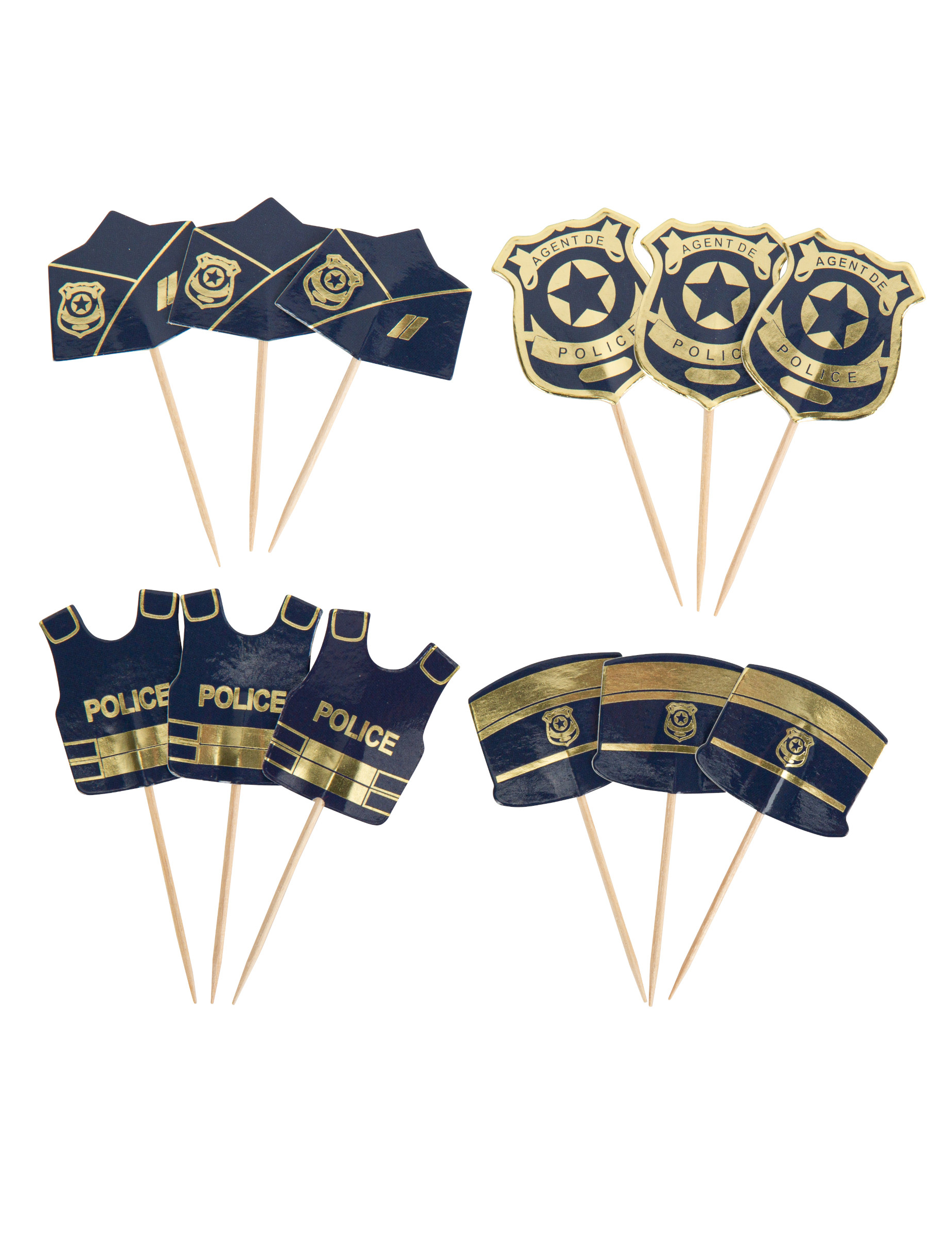 12 Polizei-Piekser Marineblau und Gold 7 bis 8