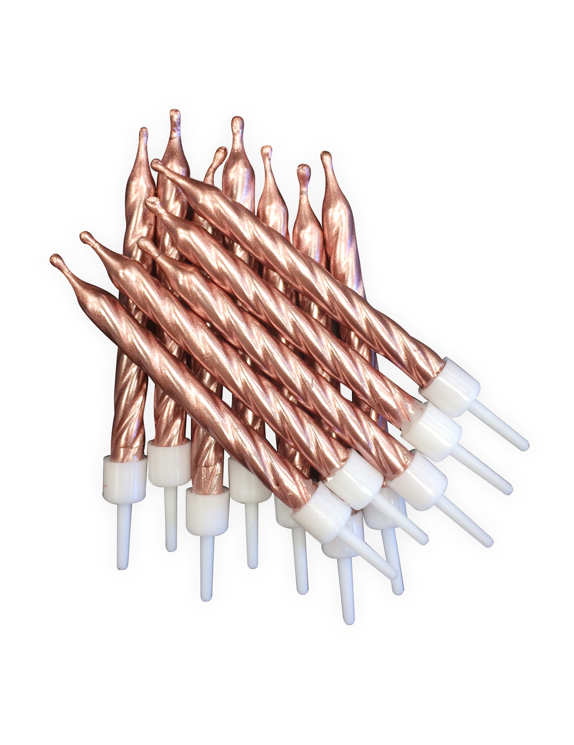 12 Rosegold Metallic Geburtstagskerzen 7