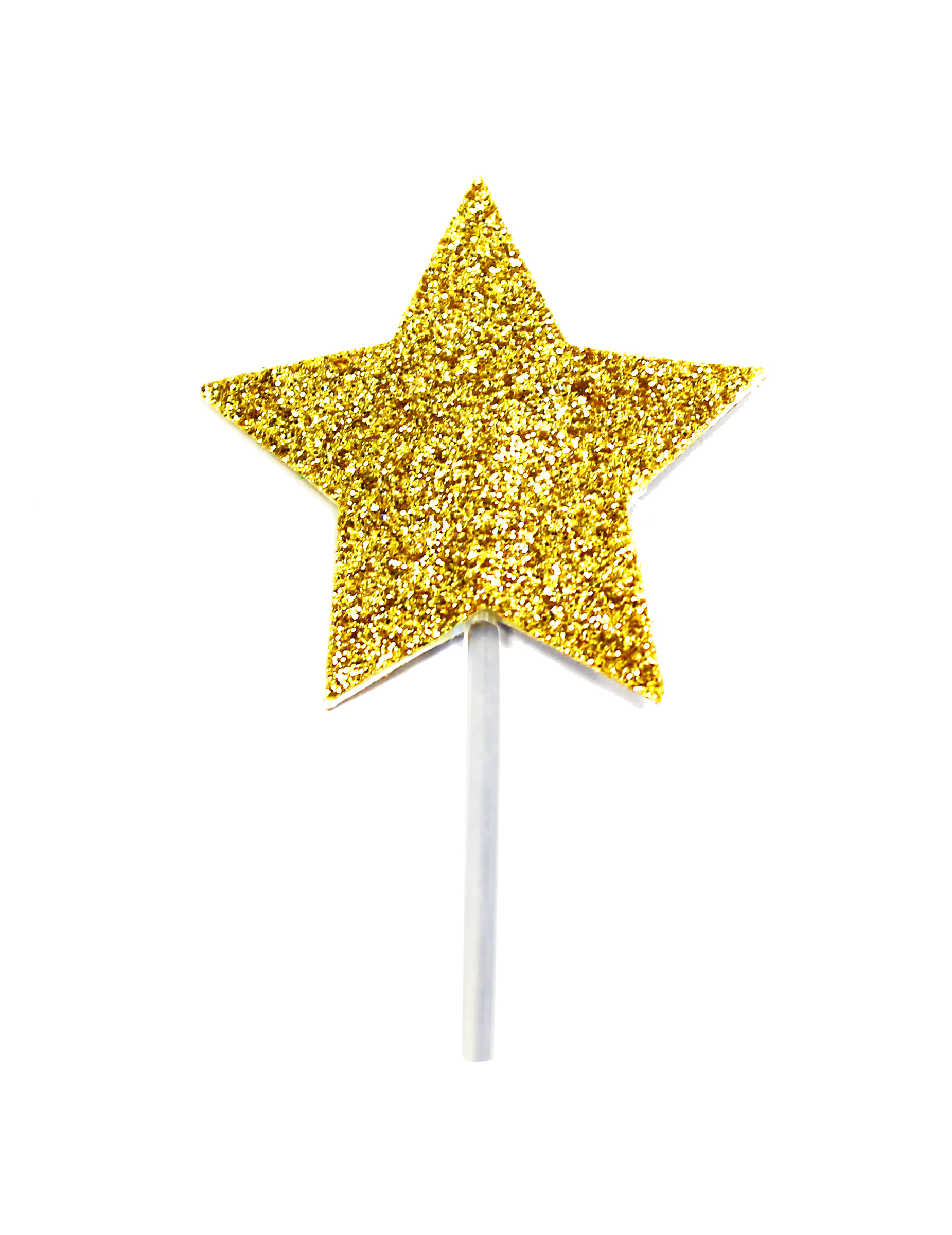 12 Stern-Kuchenstecker in Gold mit Glitzer 6