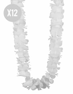 12 Weiße Hawaii-Ketten