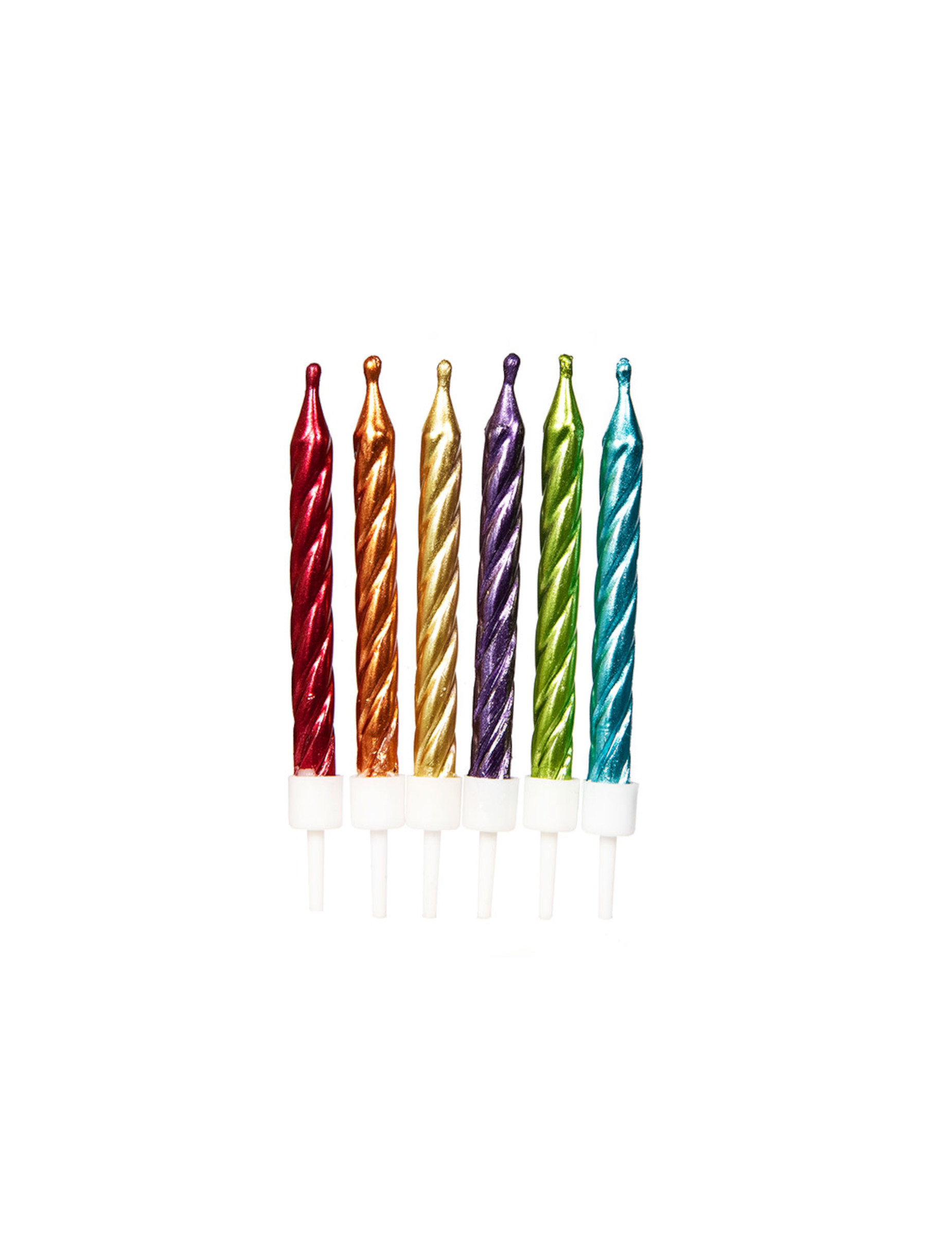 12 bunte Metallic-Kerzen 7