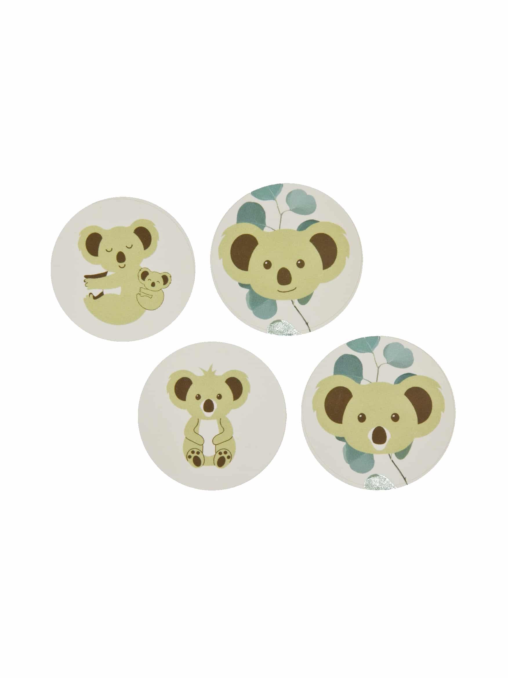 12 runde Koala-Sticker 4 cm