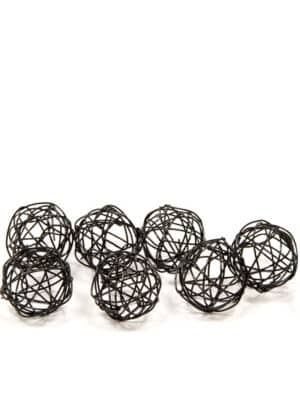 12 schwarze Deko-Metallkugeln 2cm für Tischdekoration