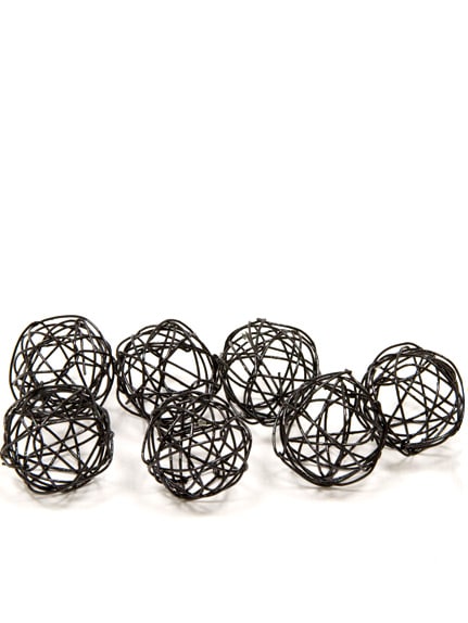 12 schwarze Deko-Metallkugeln 2cm für Tischdekoration