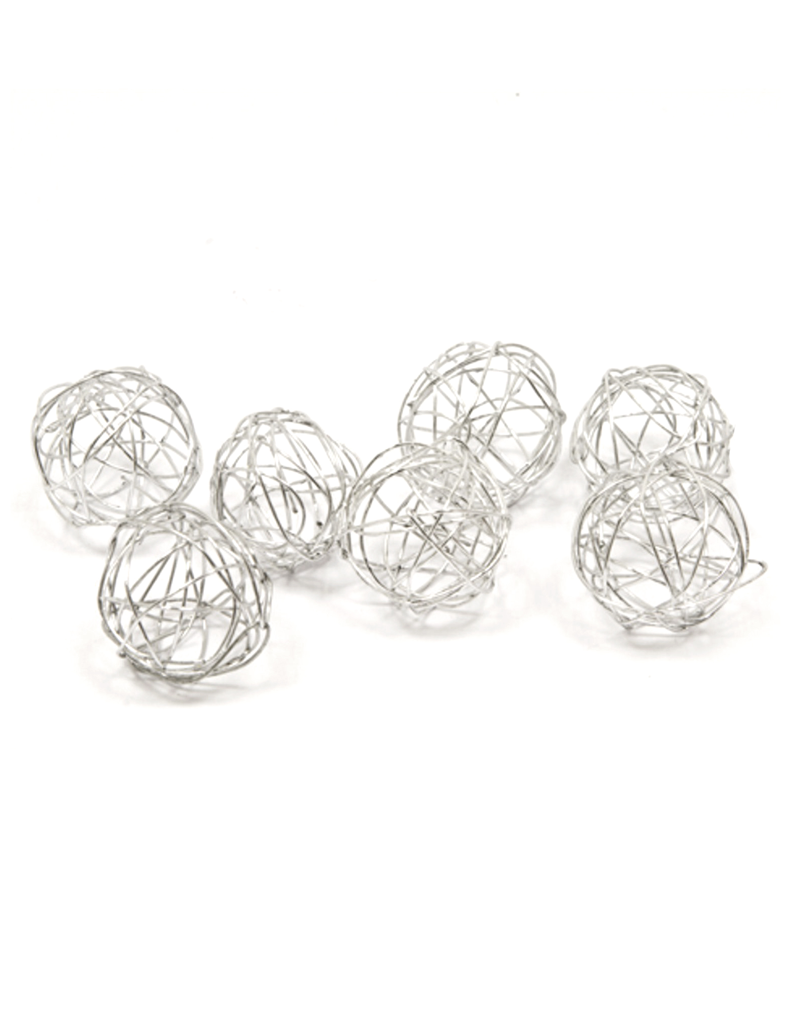 12 silberne Metall-Dekokugeln 2 cm für Tisch und Hochzeit
