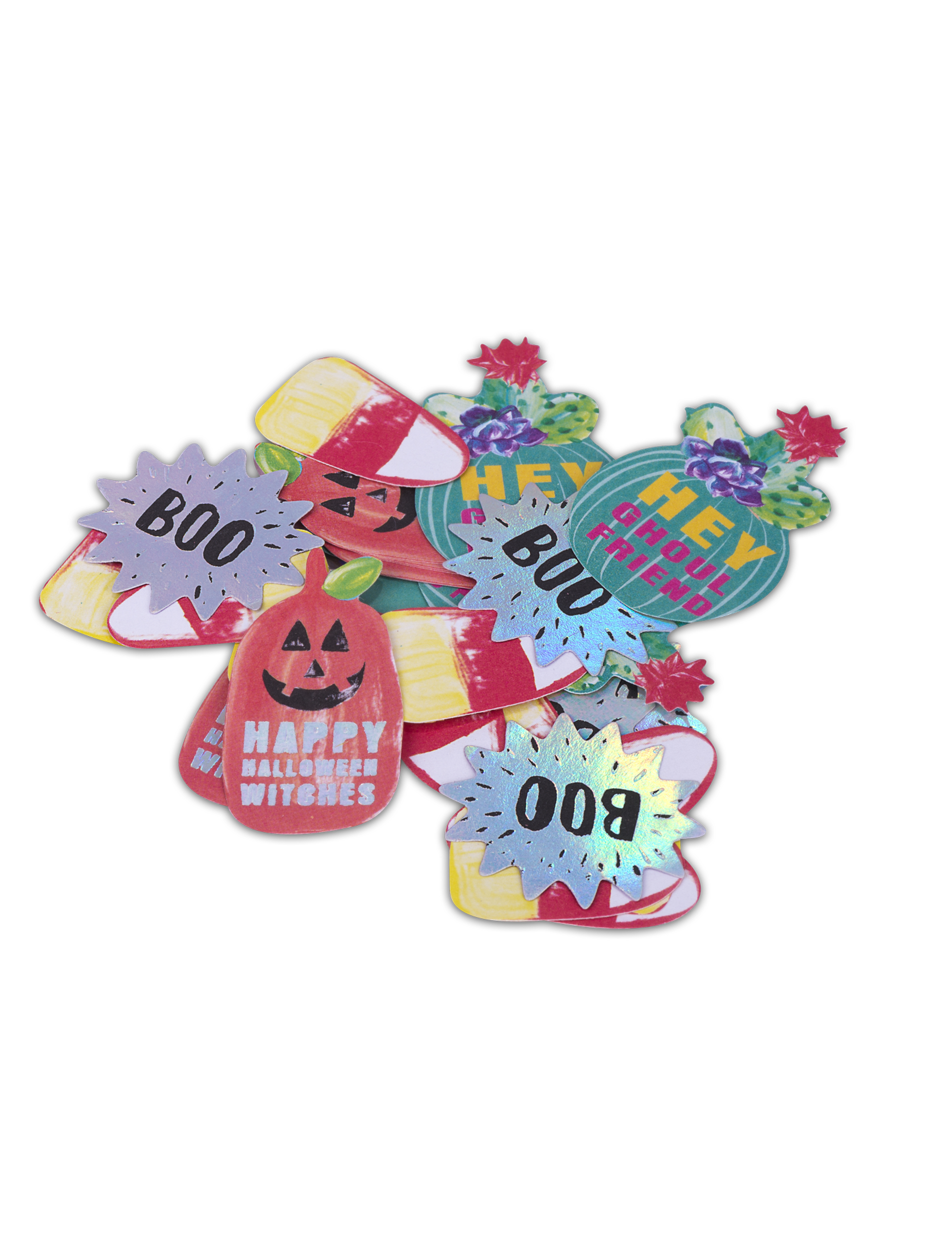 120 Halloween Tischkonfetti 3 cm Kürbis und Boo