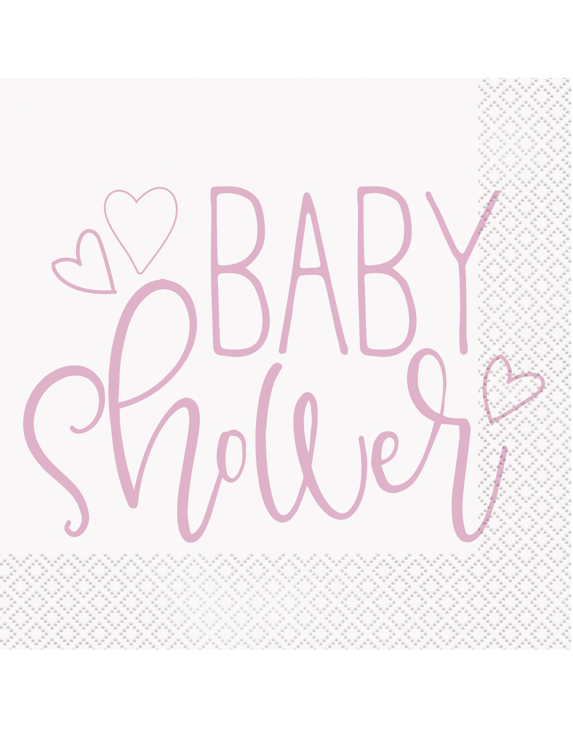 16 Baby Shower Servietten Rosa und Weiß 33 x 33 cm Mädchen