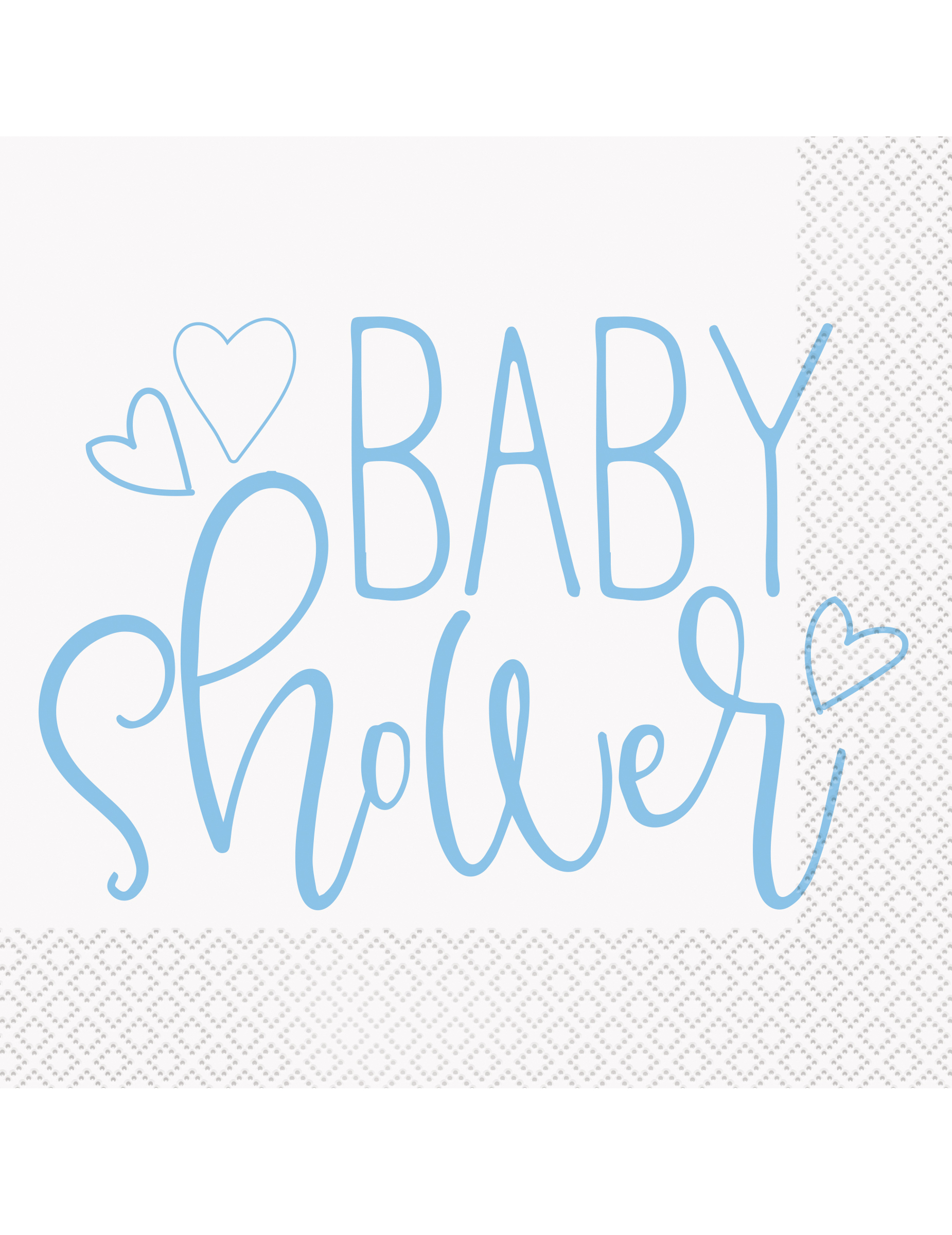 16 Baby Shower Servietten blau-weiß 33x33cm Einweg-Papierservietten