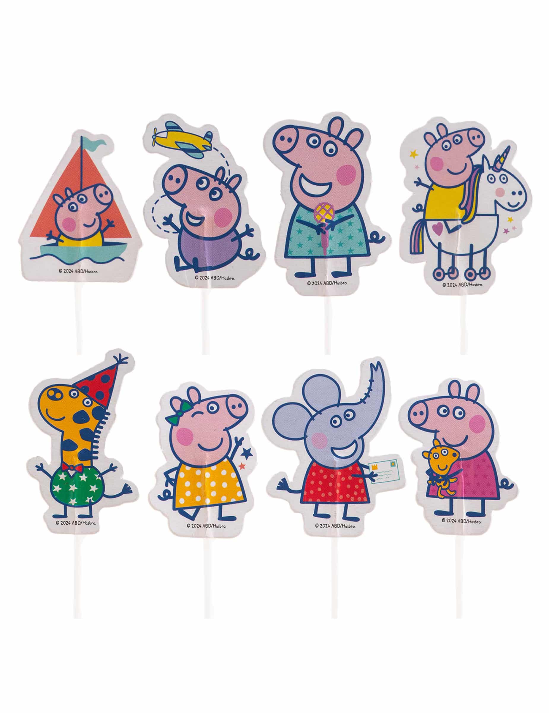 16 Cake Topper Peppa Pig aus Papier