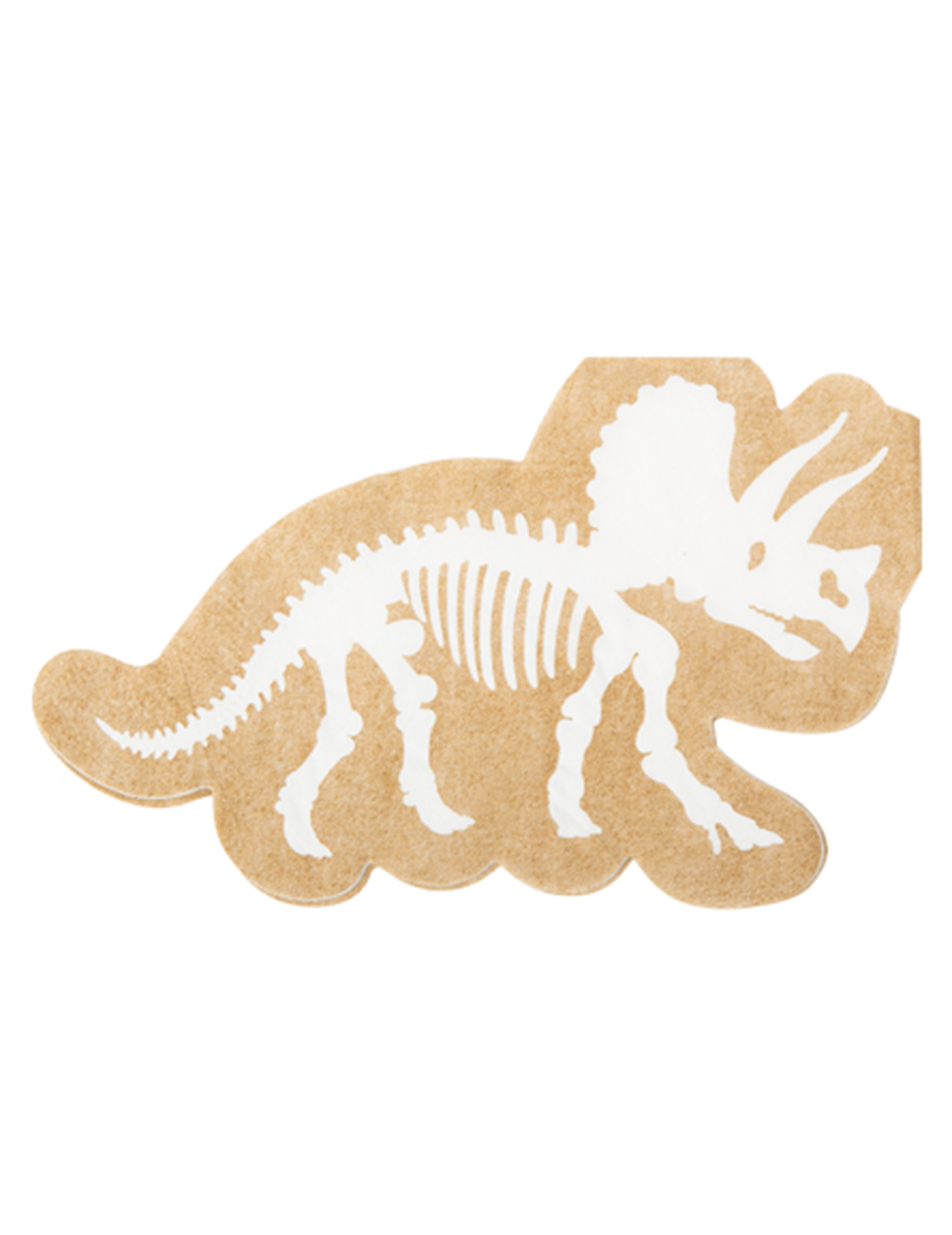 16 Dinosaurier Servietten Kraftpapier weiß 33x20 cm Triceratops Skelett