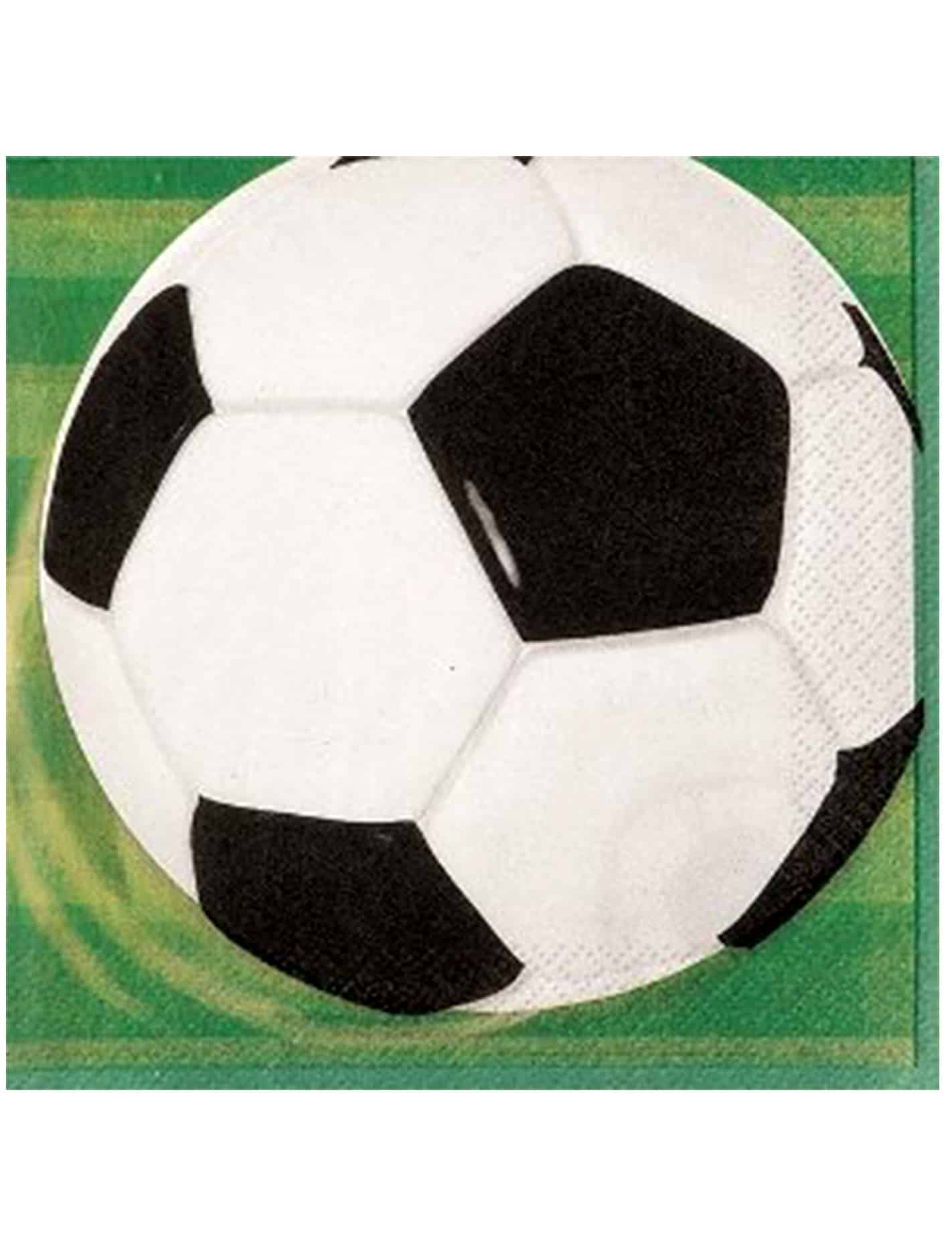 16 Fußball Papierservietten 33 x 33 cm 3D-Ball-Optik