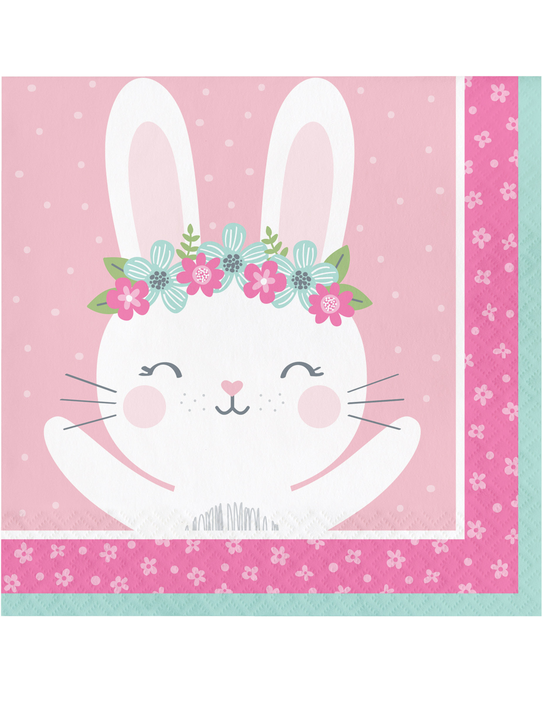 16 Hasen Servietten Ostern rosa 33 x 33 cm