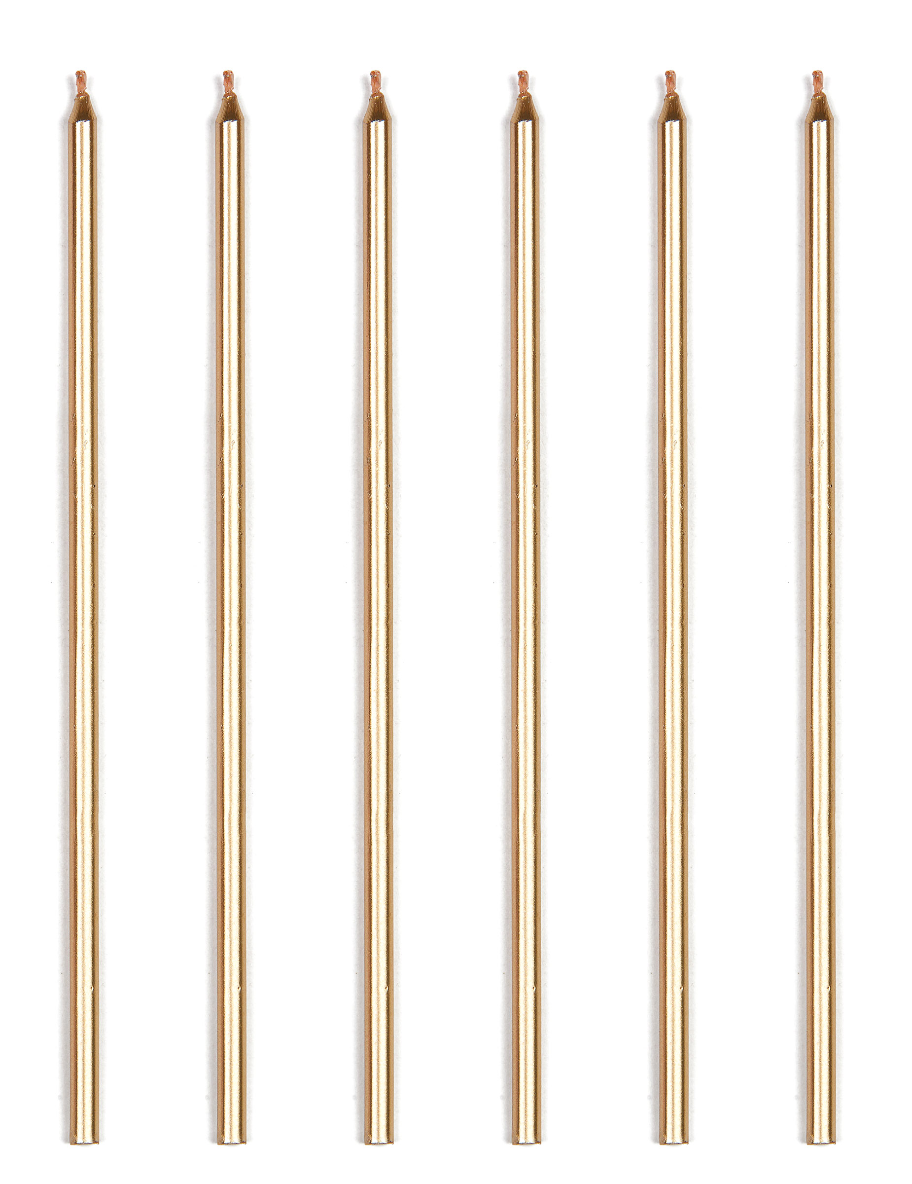 16 Lange Kerzen Metallic Gold 18 cm