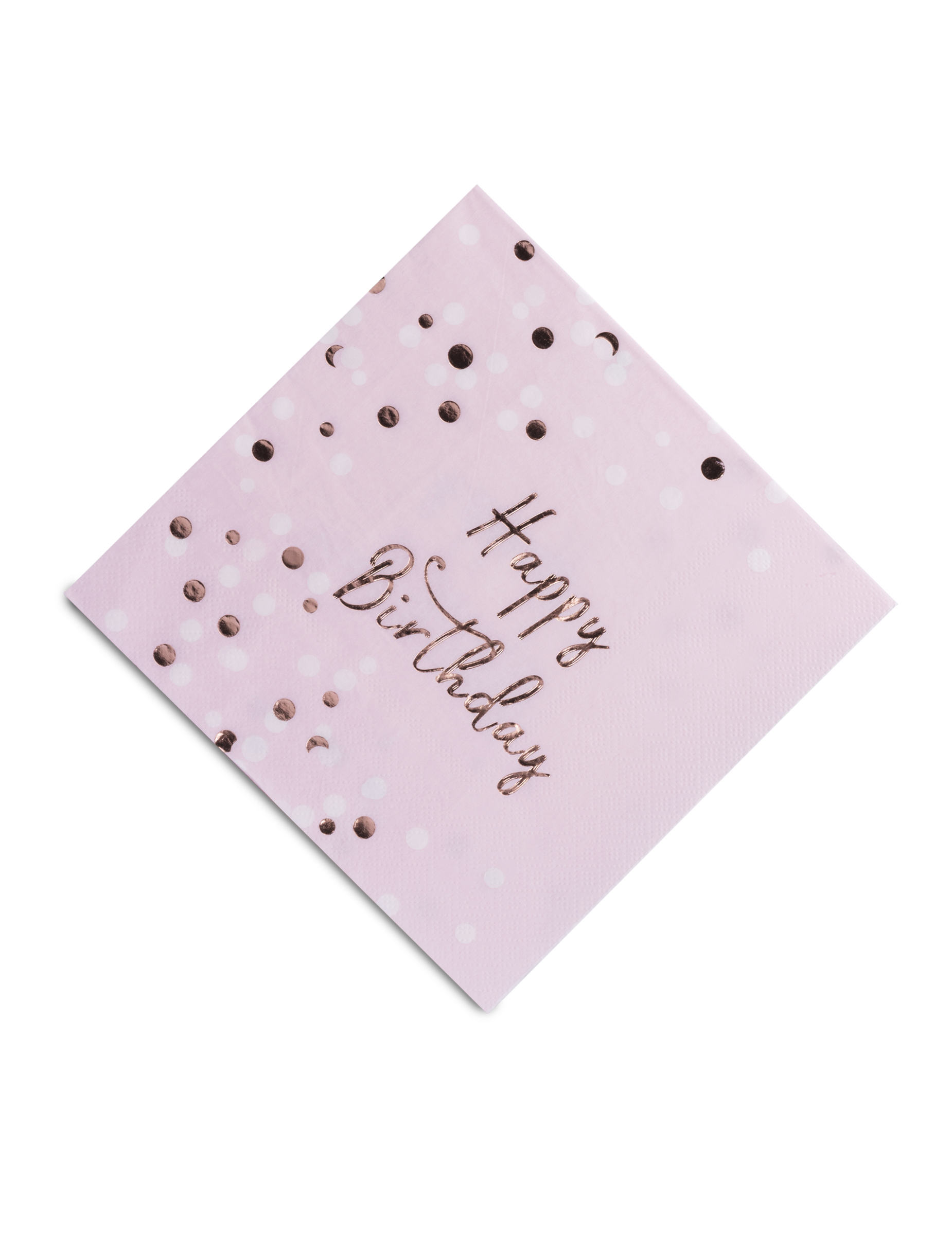 16 Papierservietten Happy Birthday rosa gold 33 x 33 cm