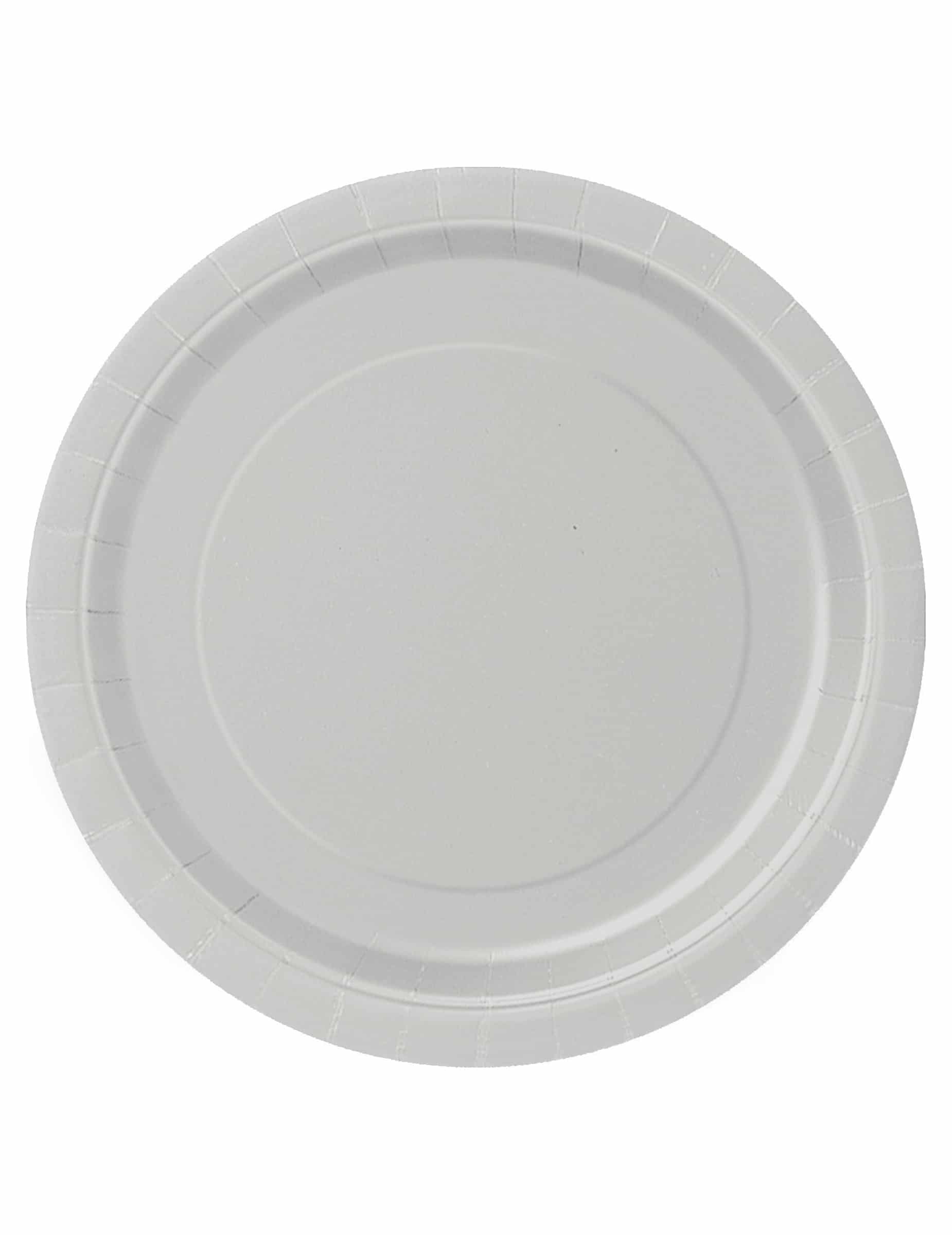 16 Pappteller Silber 23 cm