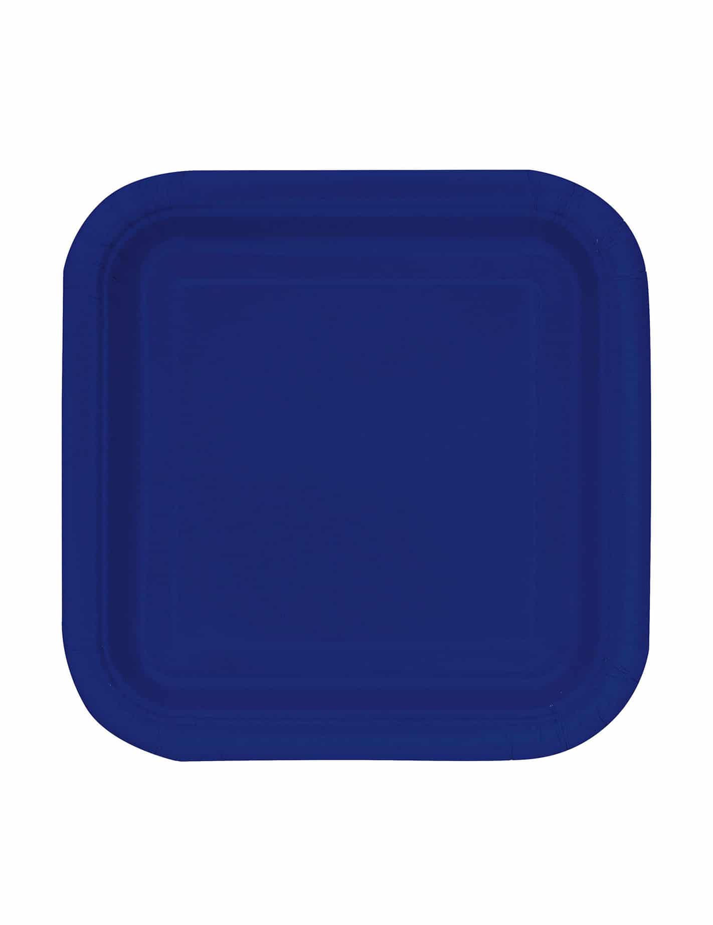16 Pappteller quadratisch Marineblau klein 18 cm