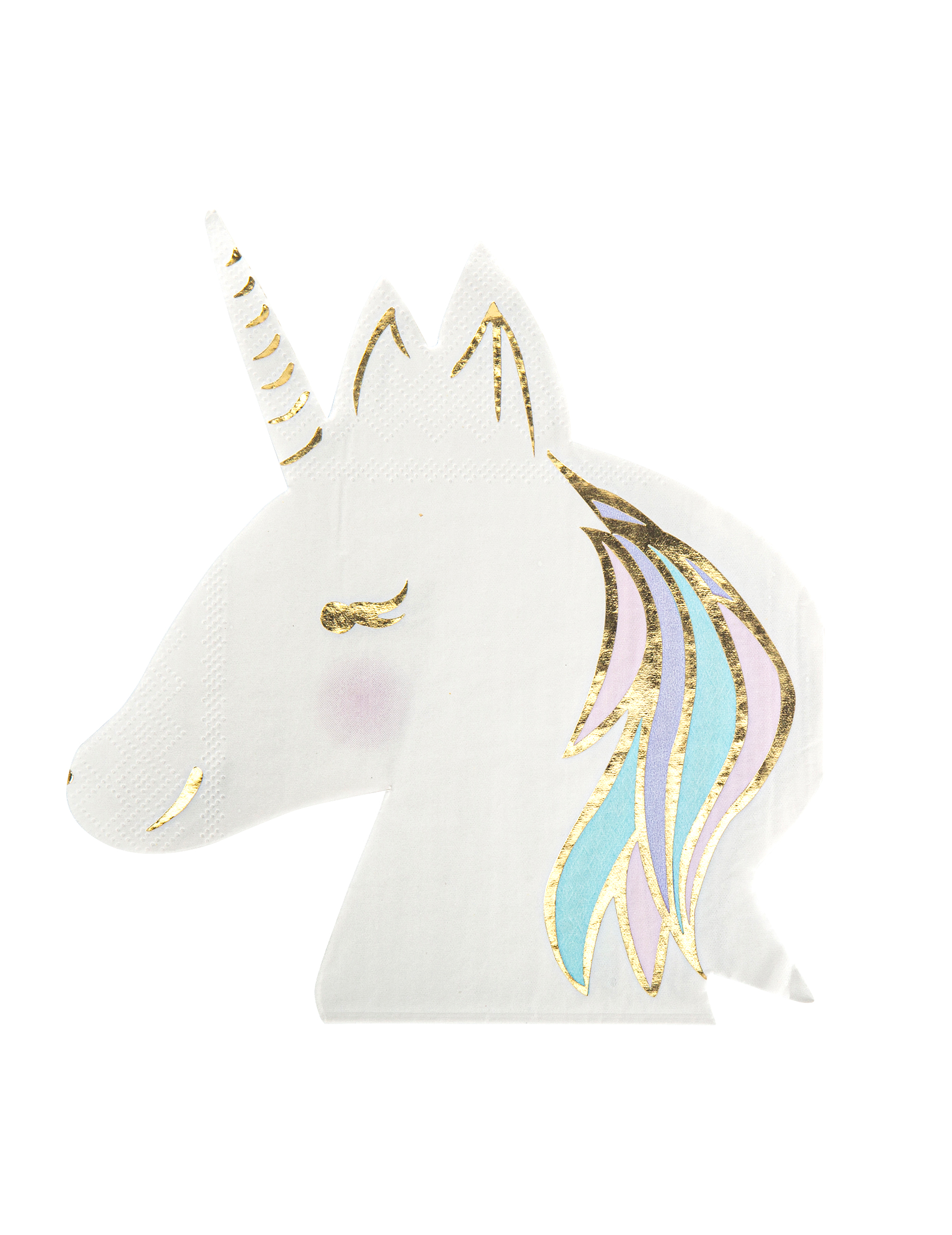 16 Pastel Einhorn Papierservietten mit Gold-Akzenten für Märchen-Geburtstag